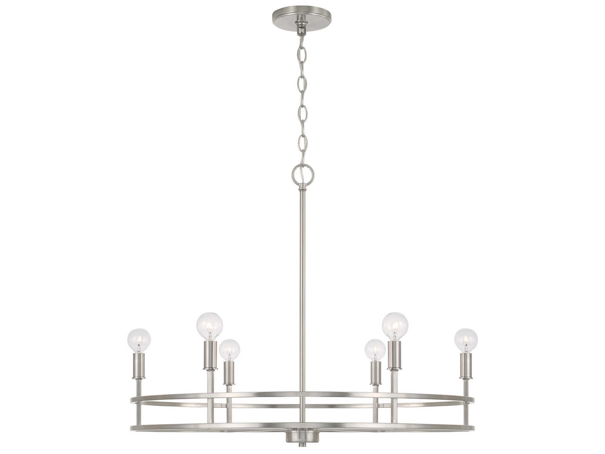 Capital Lighting Fuller 6-Light Brushed Nickel Candelabra Chandelier
