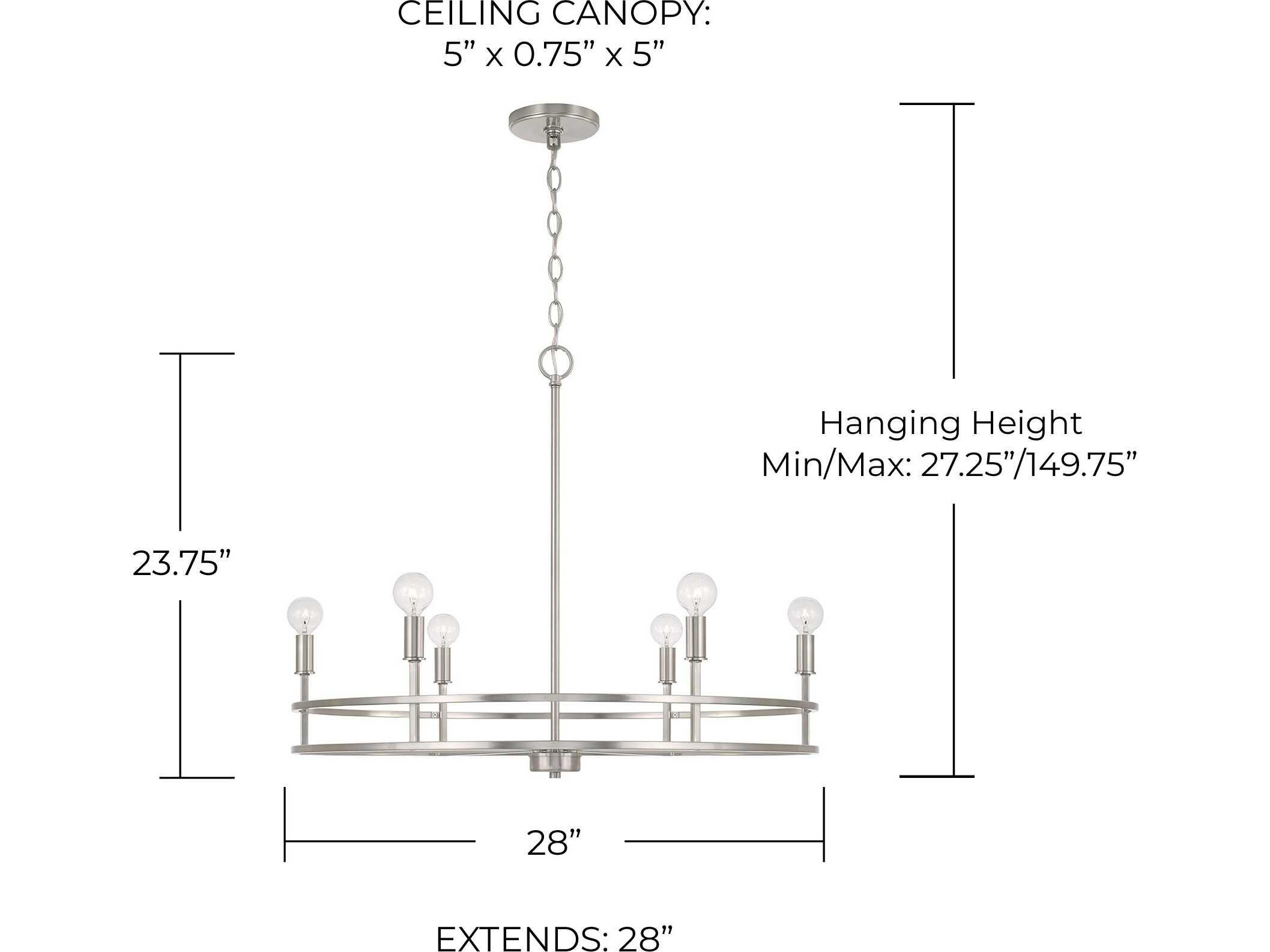 Capital Lighting Fuller 6-Light Brushed Nickel Candelabra Chandelier
