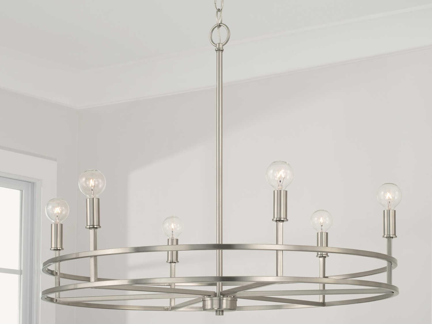 Capital Lighting Fuller 6-Light Brushed Nickel Candelabra Chandelier