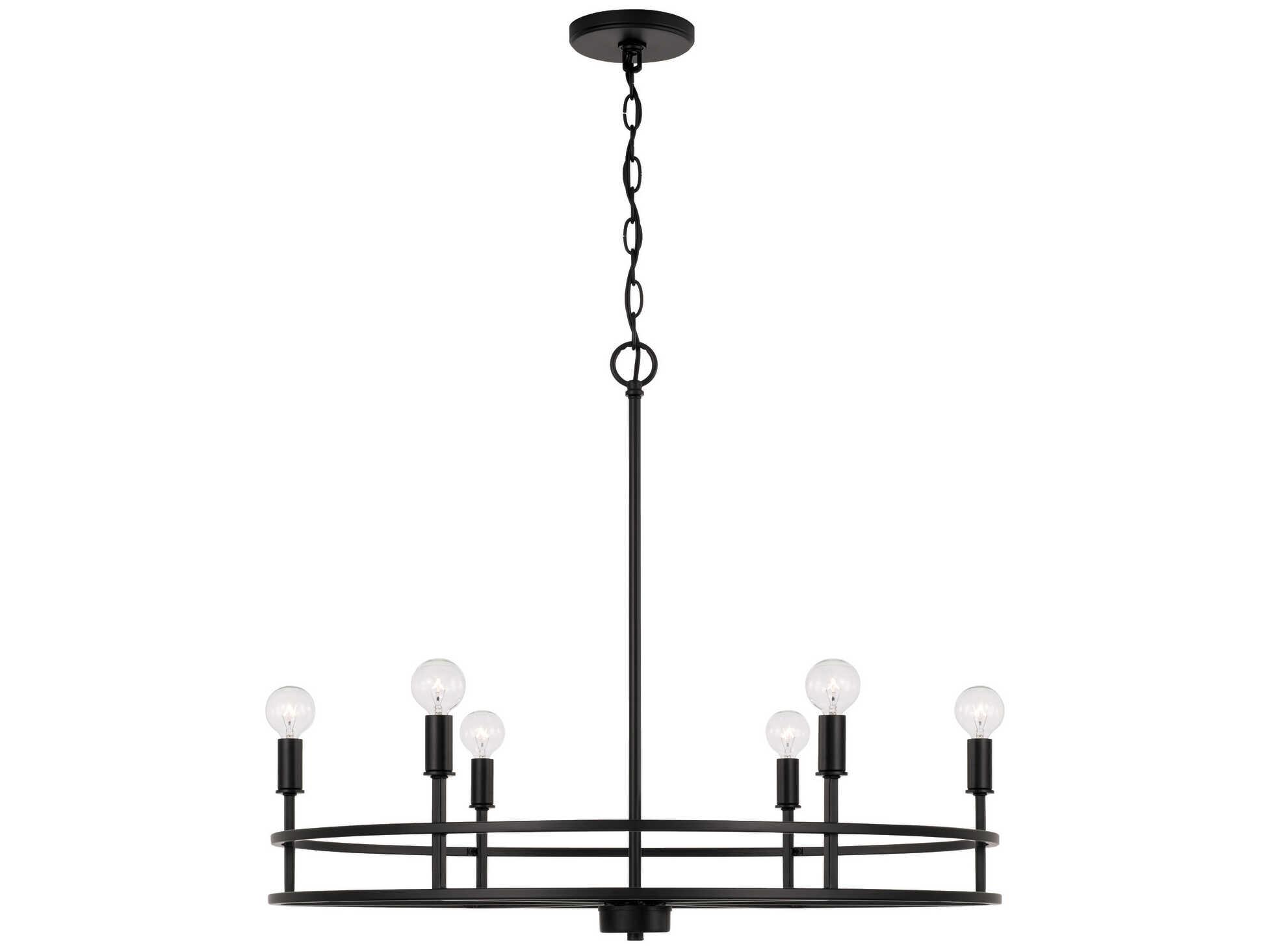 Capital Lighting Fuller 6-Light Matte Black Round Chandelier