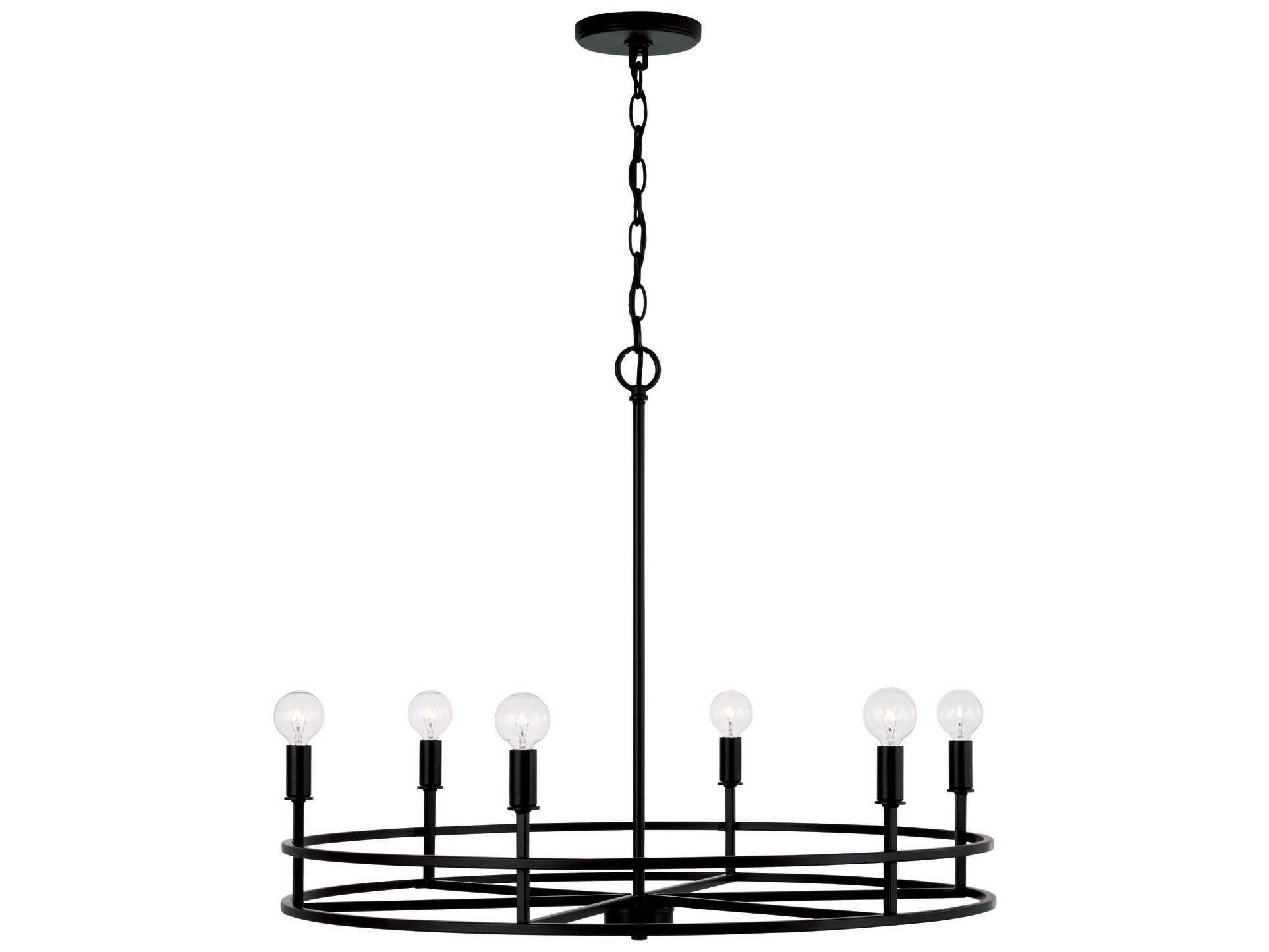 Capital Lighting Fuller 6-Light Matte Black Round Chandelier