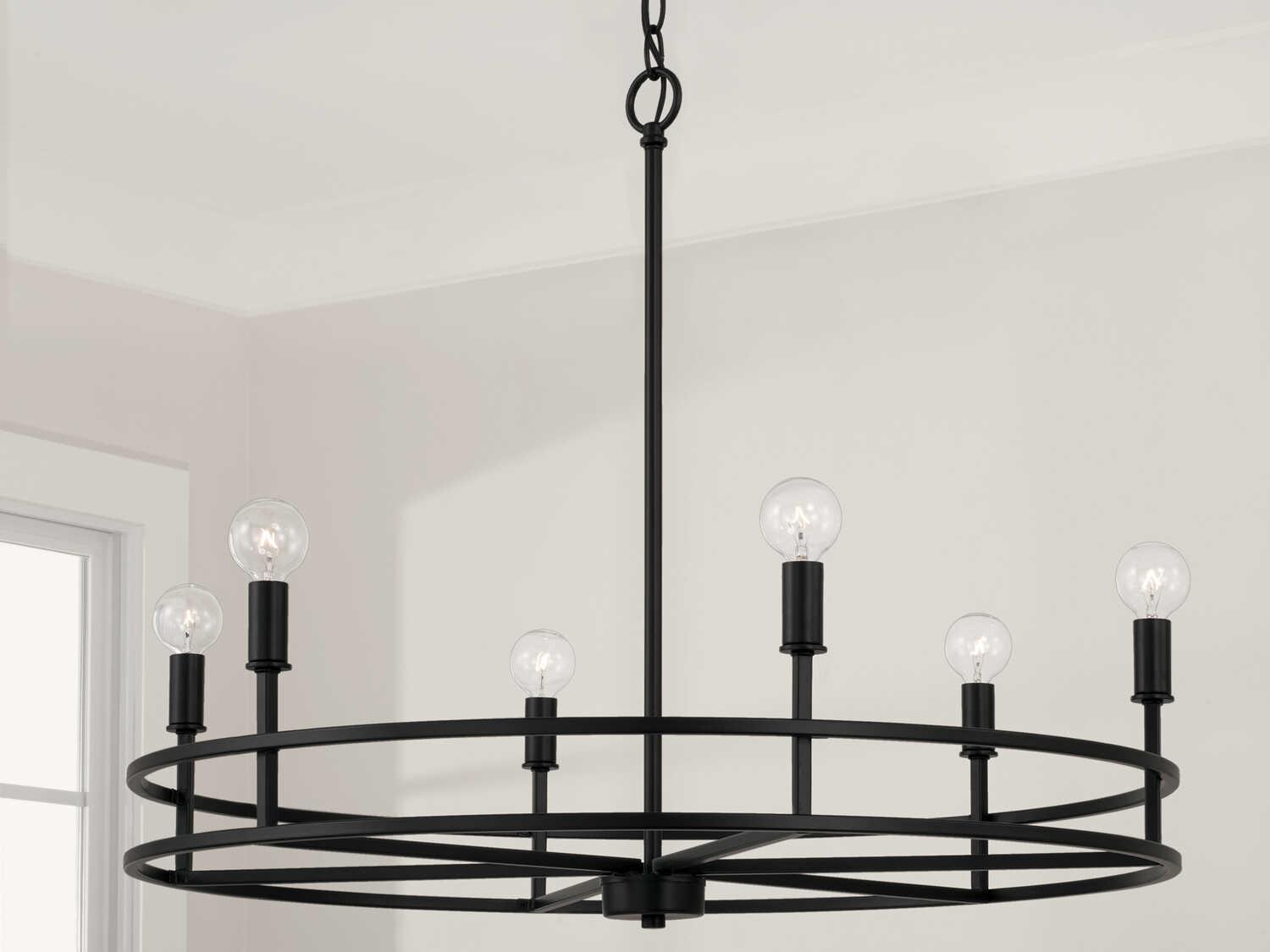 Capital Lighting Fuller 6-Light Matte Black Round Chandelier
