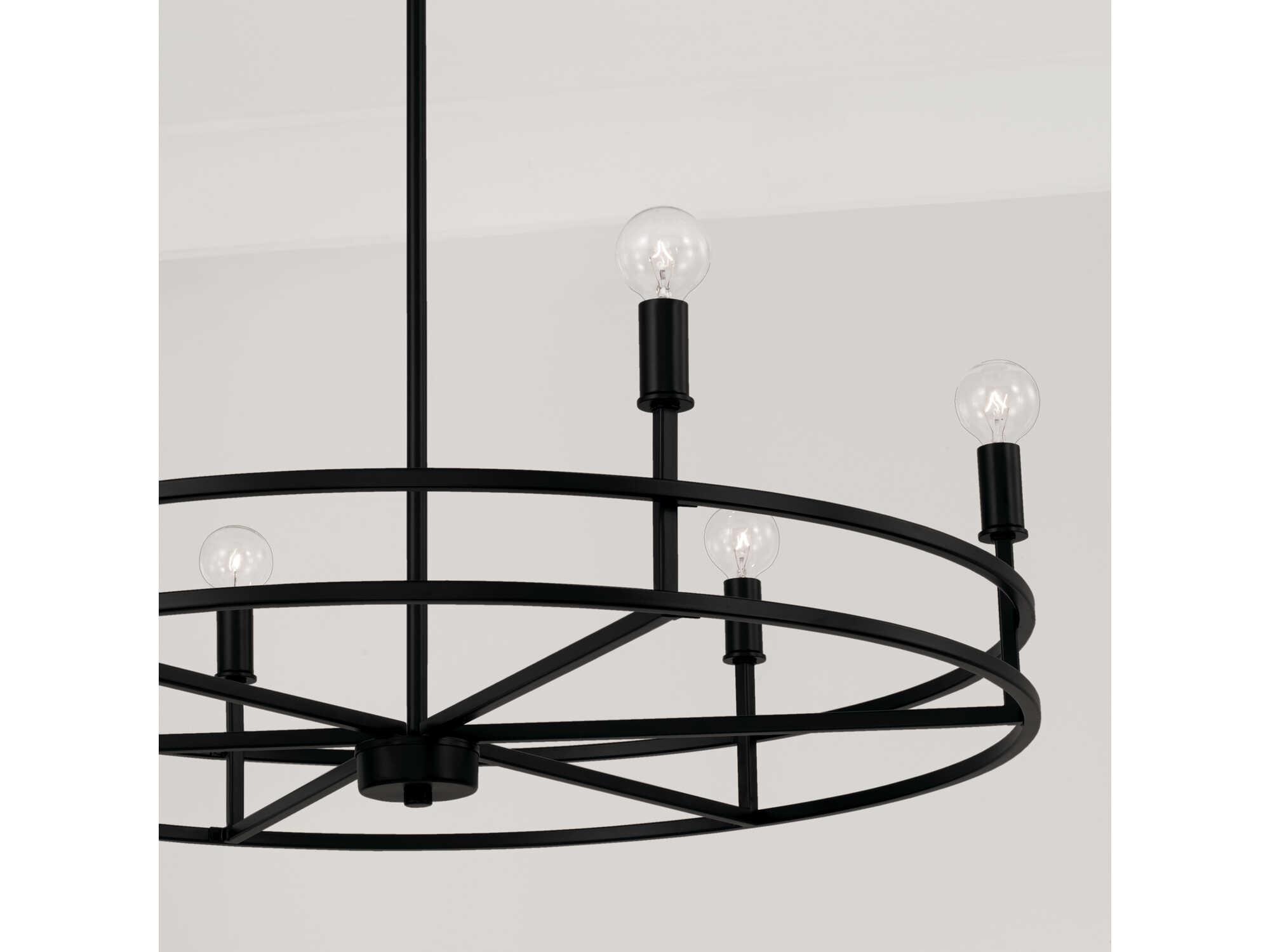 Capital Lighting Fuller 6-Light Matte Black Round Chandelier