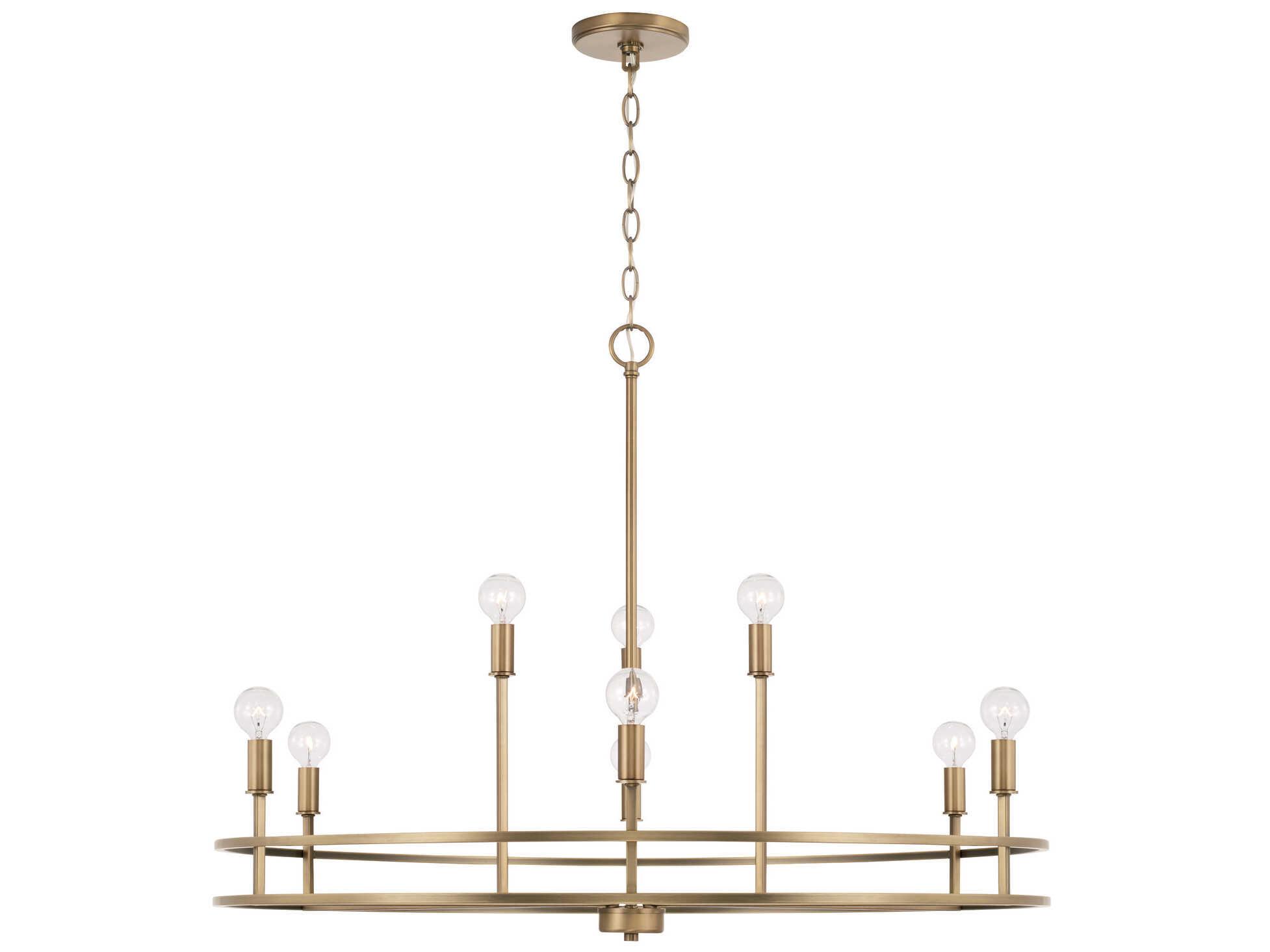 Capital Lighting Fuller 9-Light Aged Brass Candelabra Chandelier