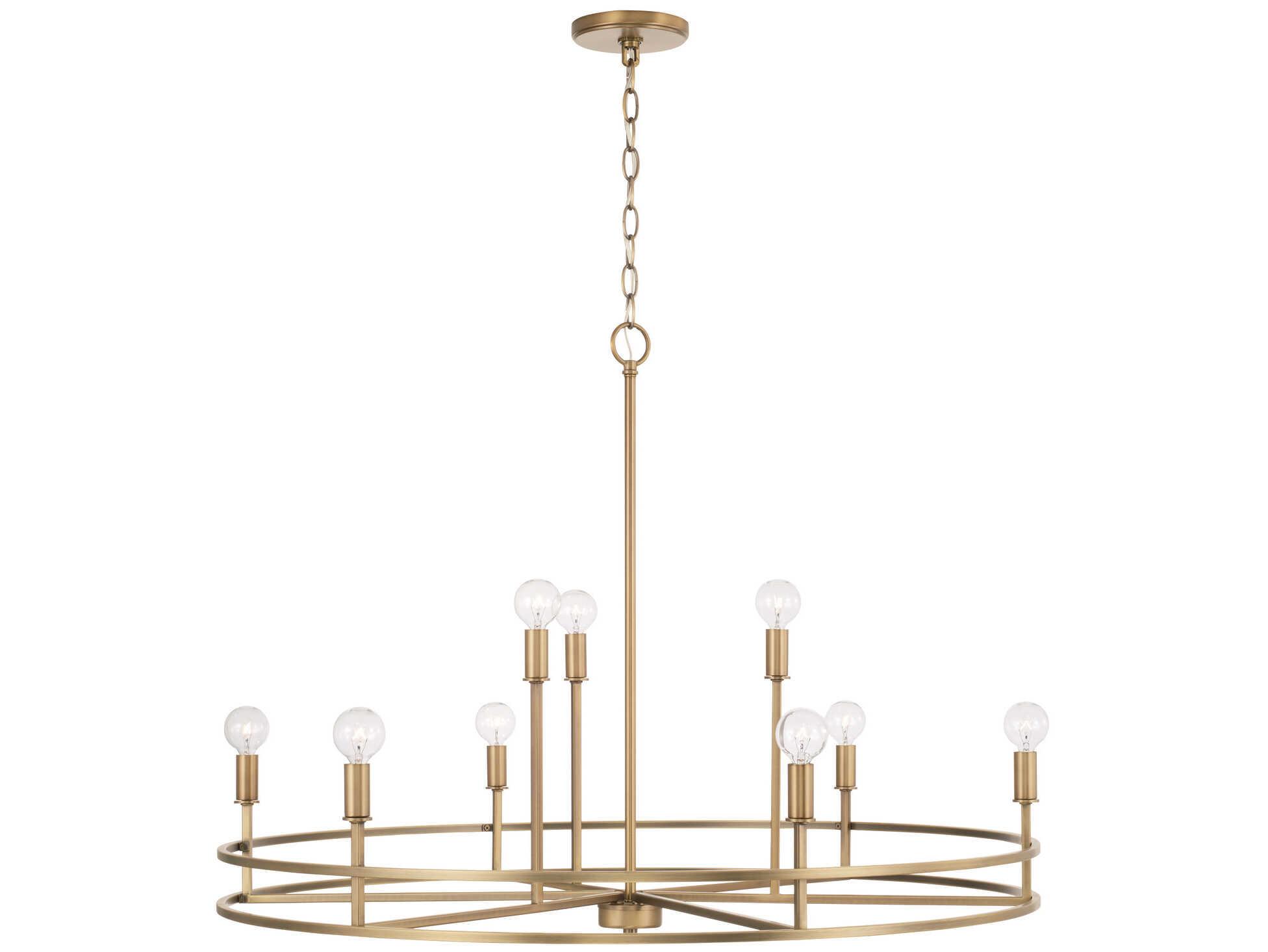 Capital Lighting Fuller 9-Light Aged Brass Candelabra Chandelier