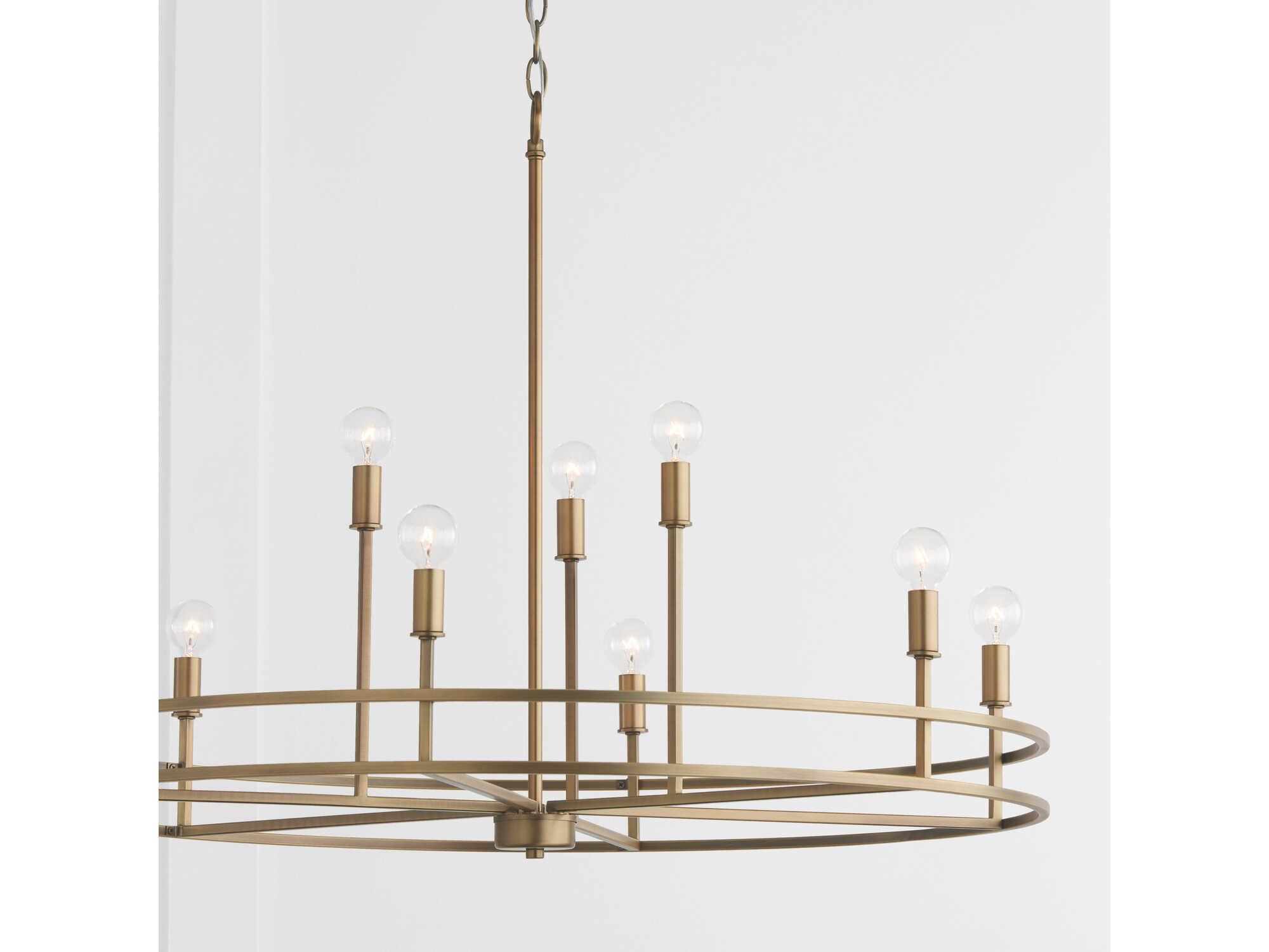 Capital Lighting Fuller 9-Light Aged Brass Candelabra Chandelier