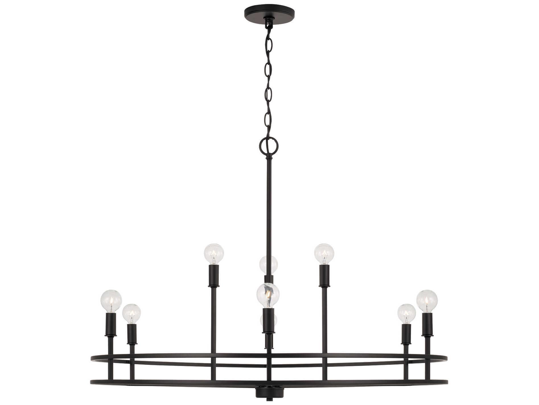 Capital Lighting Fuller 9-Light Matte Black Candelabra Round Chandelier
