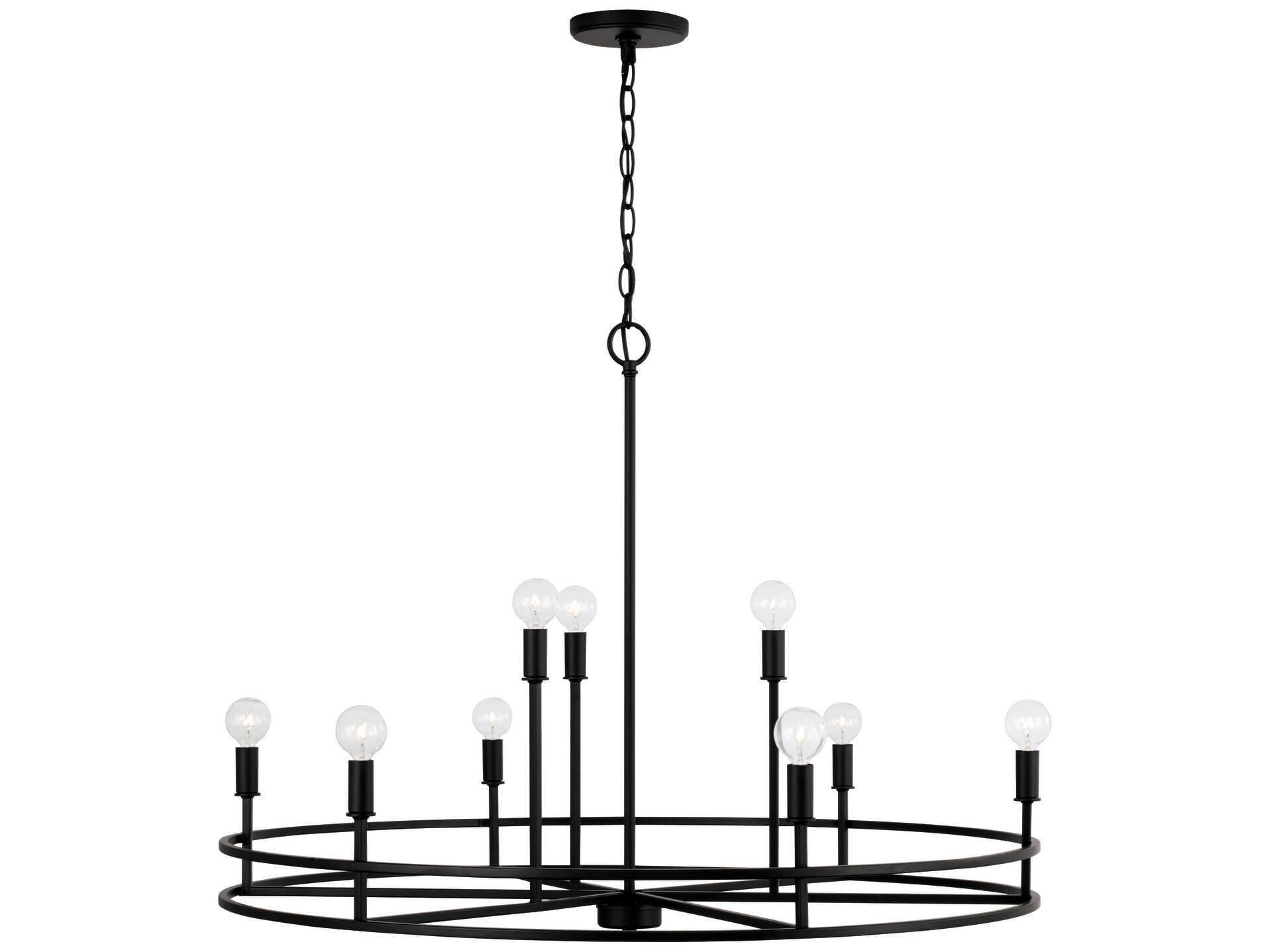 Capital Lighting Fuller 9-Light Matte Black Candelabra Round Chandelier
