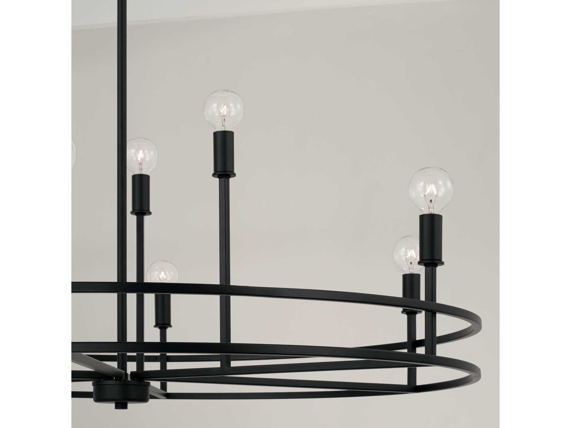 Capital Lighting Fuller 9-Light Matte Black Candelabra Round Chandelier