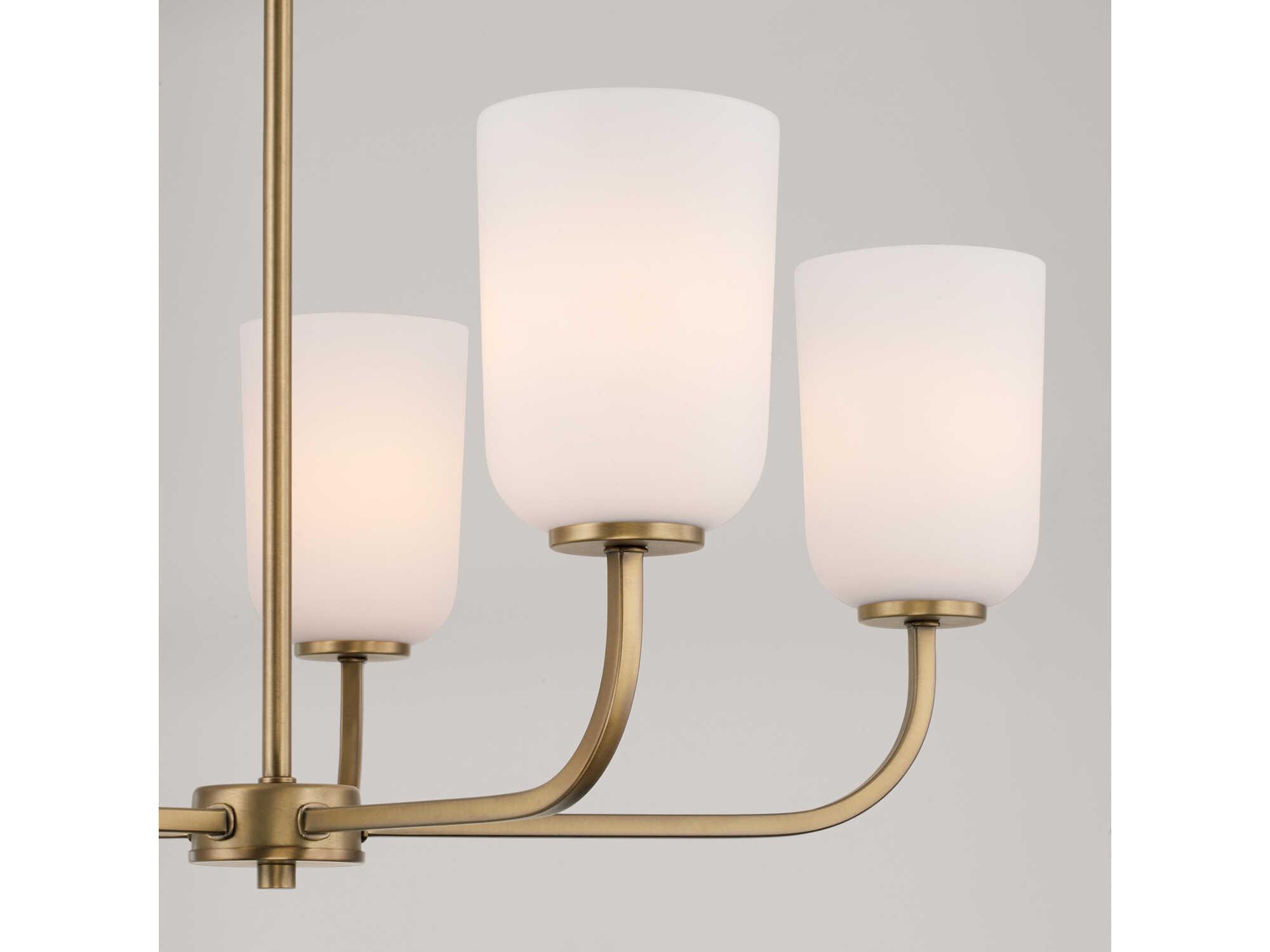 Capital Lighting Lawson 5-Light Aged Brass Glass Chandelier