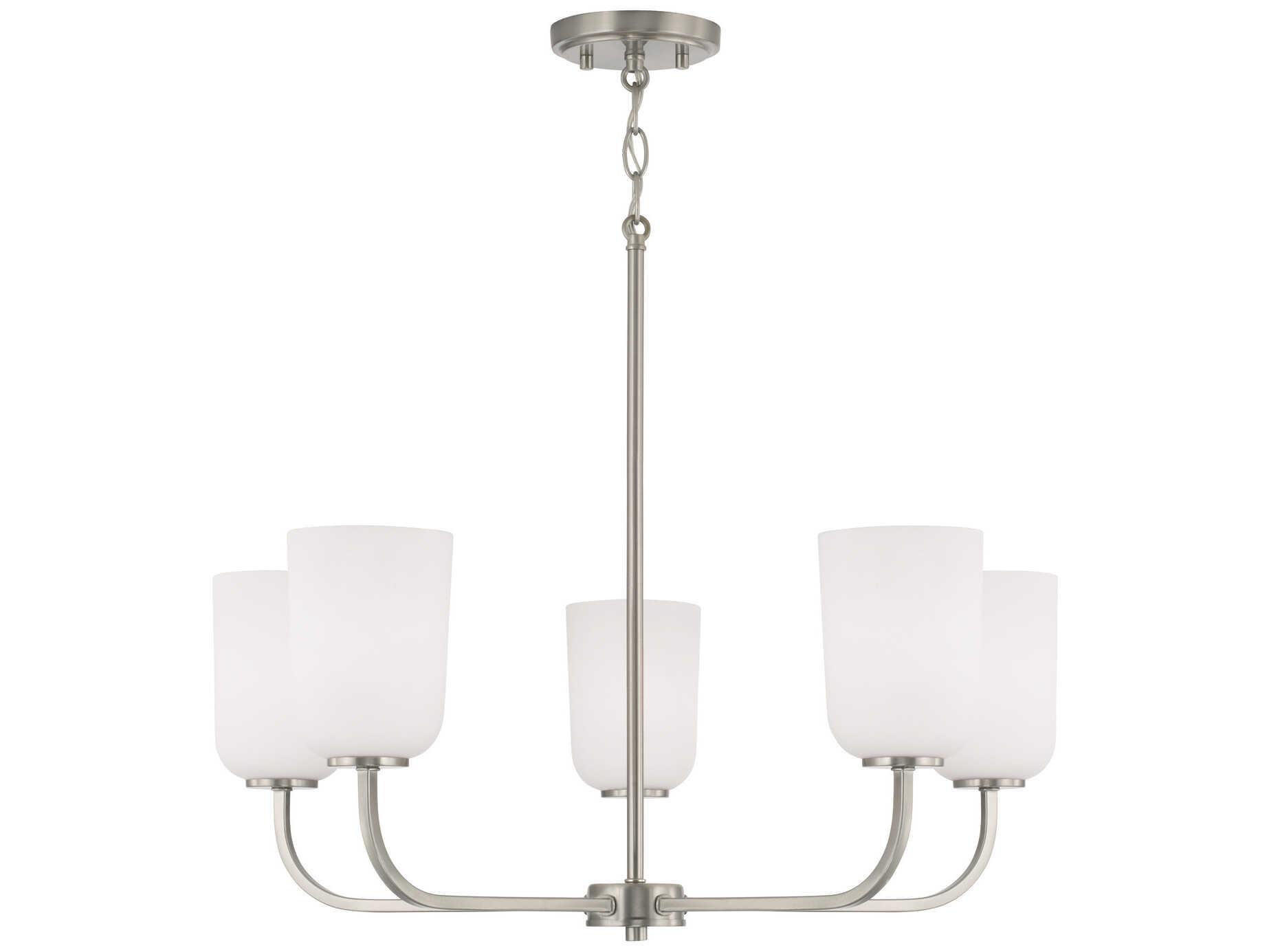 Capital Lighting Lawson 5-Light Brushed Nickel Glass Chandelier