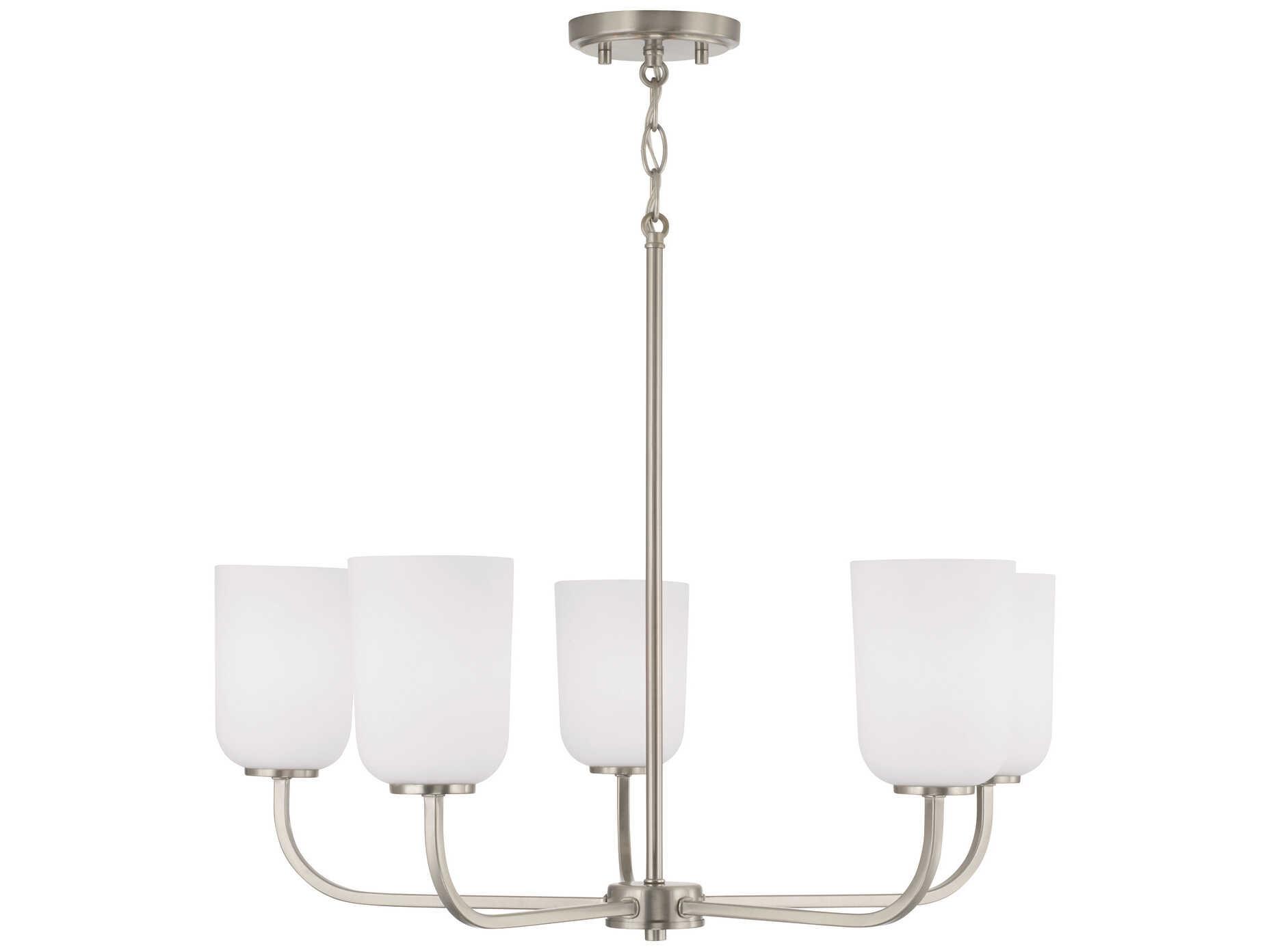 Capital Lighting Lawson 5-Light Brushed Nickel Glass Chandelier