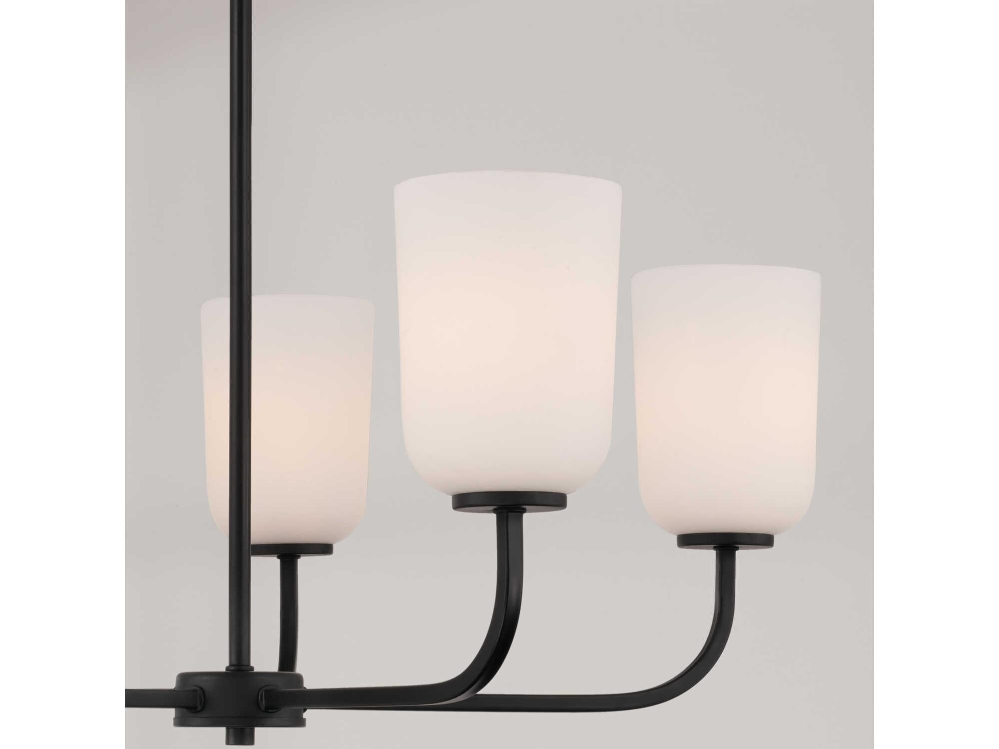 Capital Lighting Lawson 5-Light Matte Black Glass Chandelier
