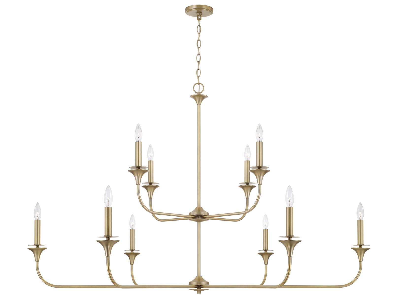 Capital Lighting Presley 10-light Aged Brass Candelabra Chandelier