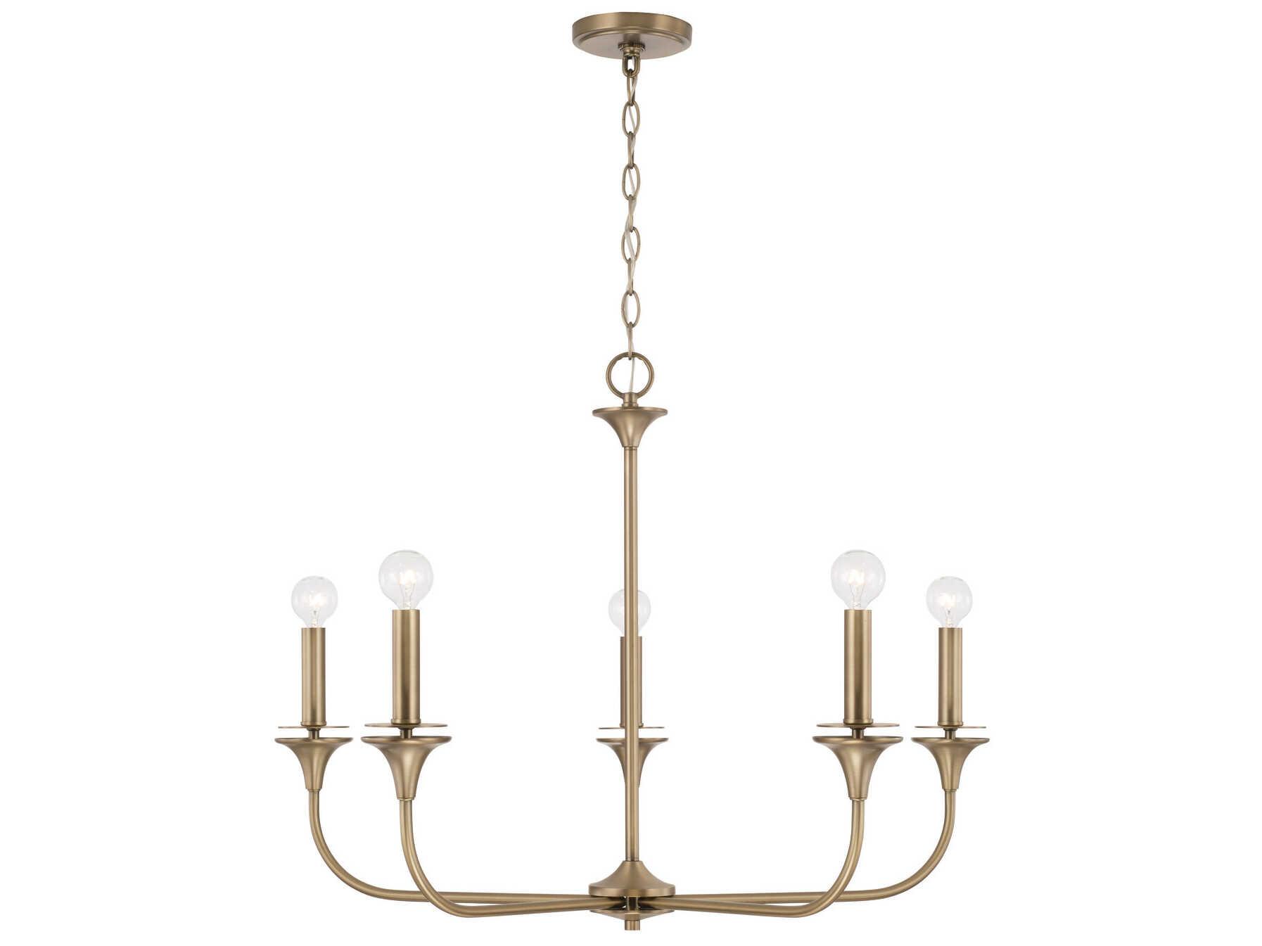 Capital Lighting Presley 5-Light Aged Brass Candelabra Chandelier
