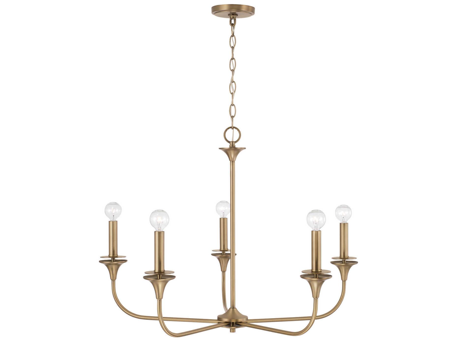 Capital Lighting Presley 5-Light Aged Brass Candelabra Chandelier