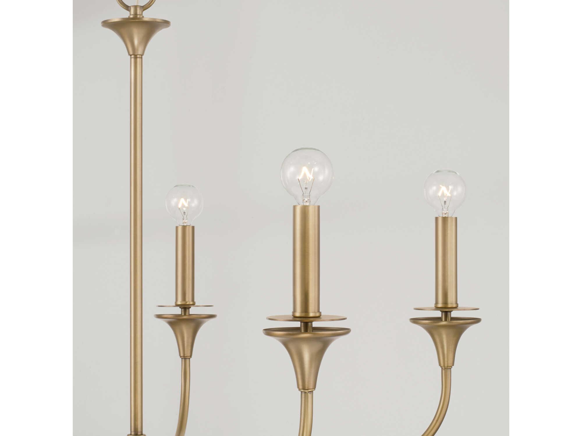 Capital Lighting Presley 5-Light Aged Brass Candelabra Chandelier