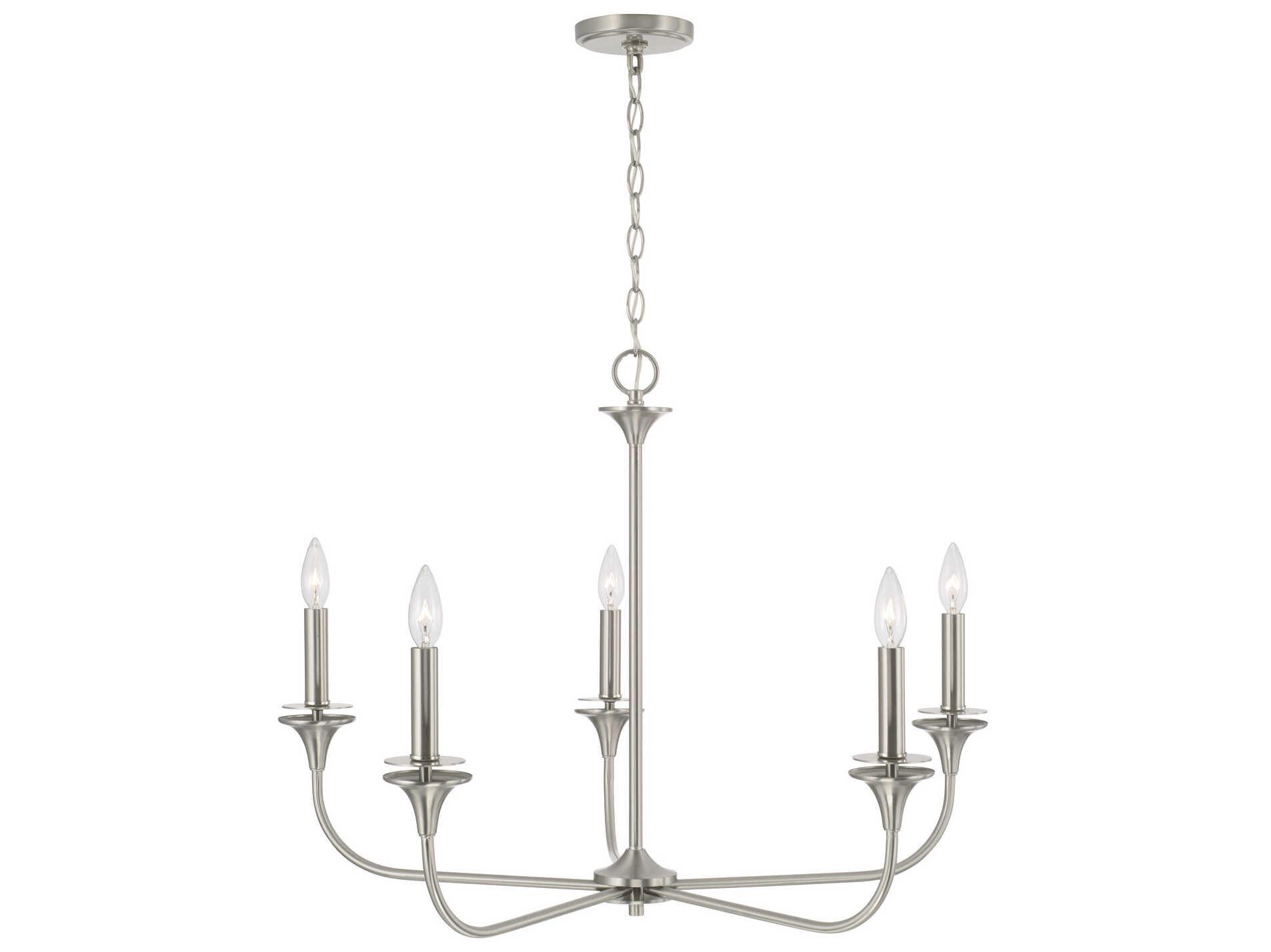 Capital Lighting Presley 5-Light Brushed Nickel Candelabra Chandelier