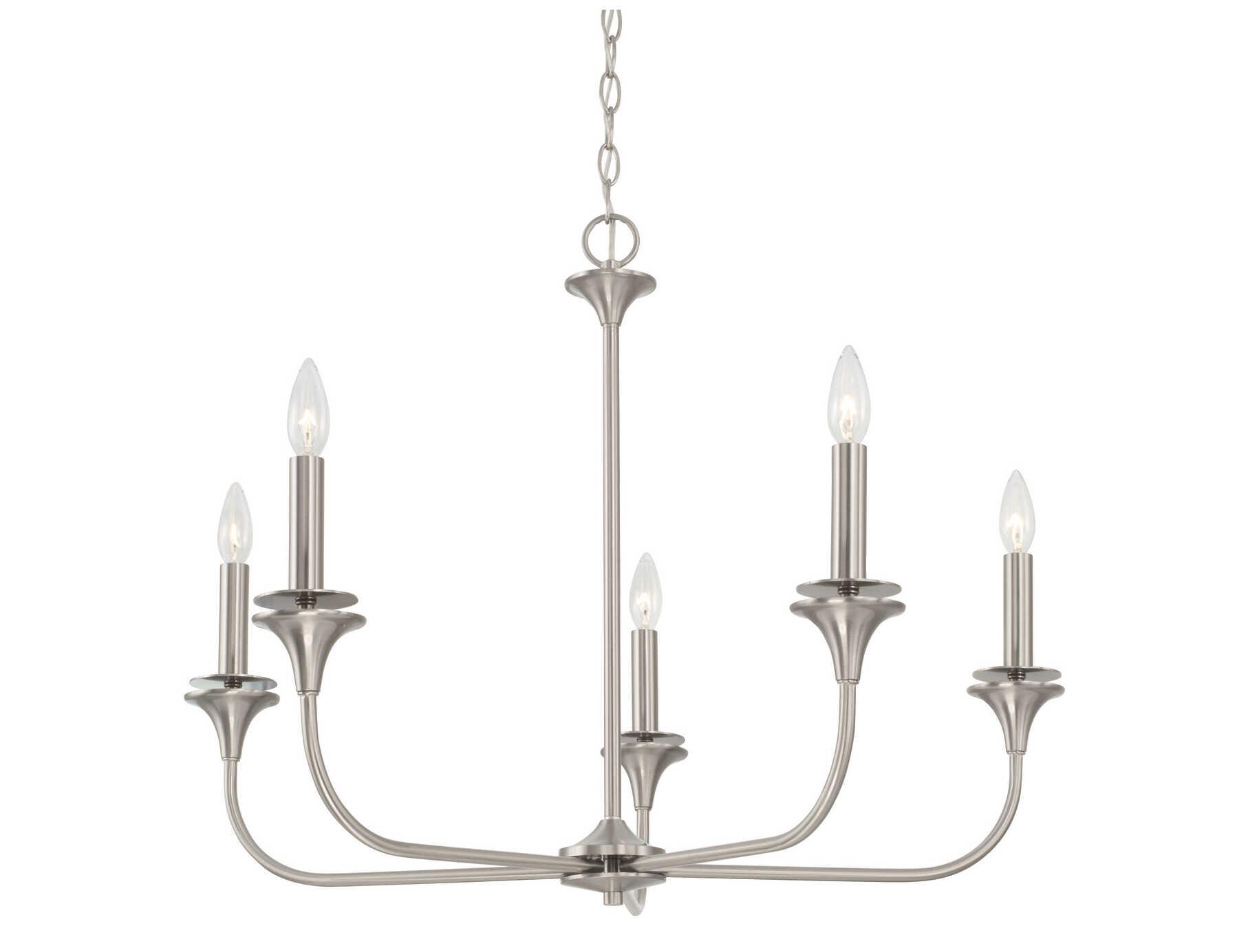 Capital Lighting Presley 5-Light Brushed Nickel Candelabra Chandelier