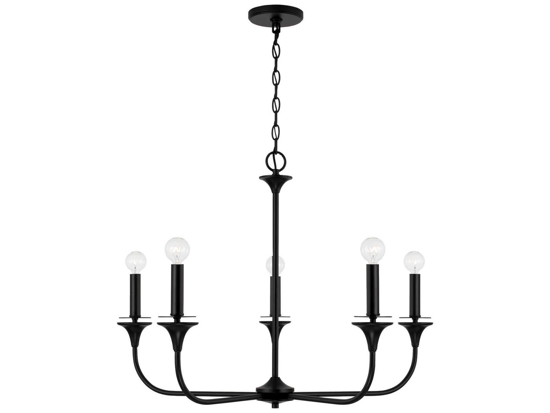 Capital Lighting Presley 5-Light Matte Black Candelabra Chandelier