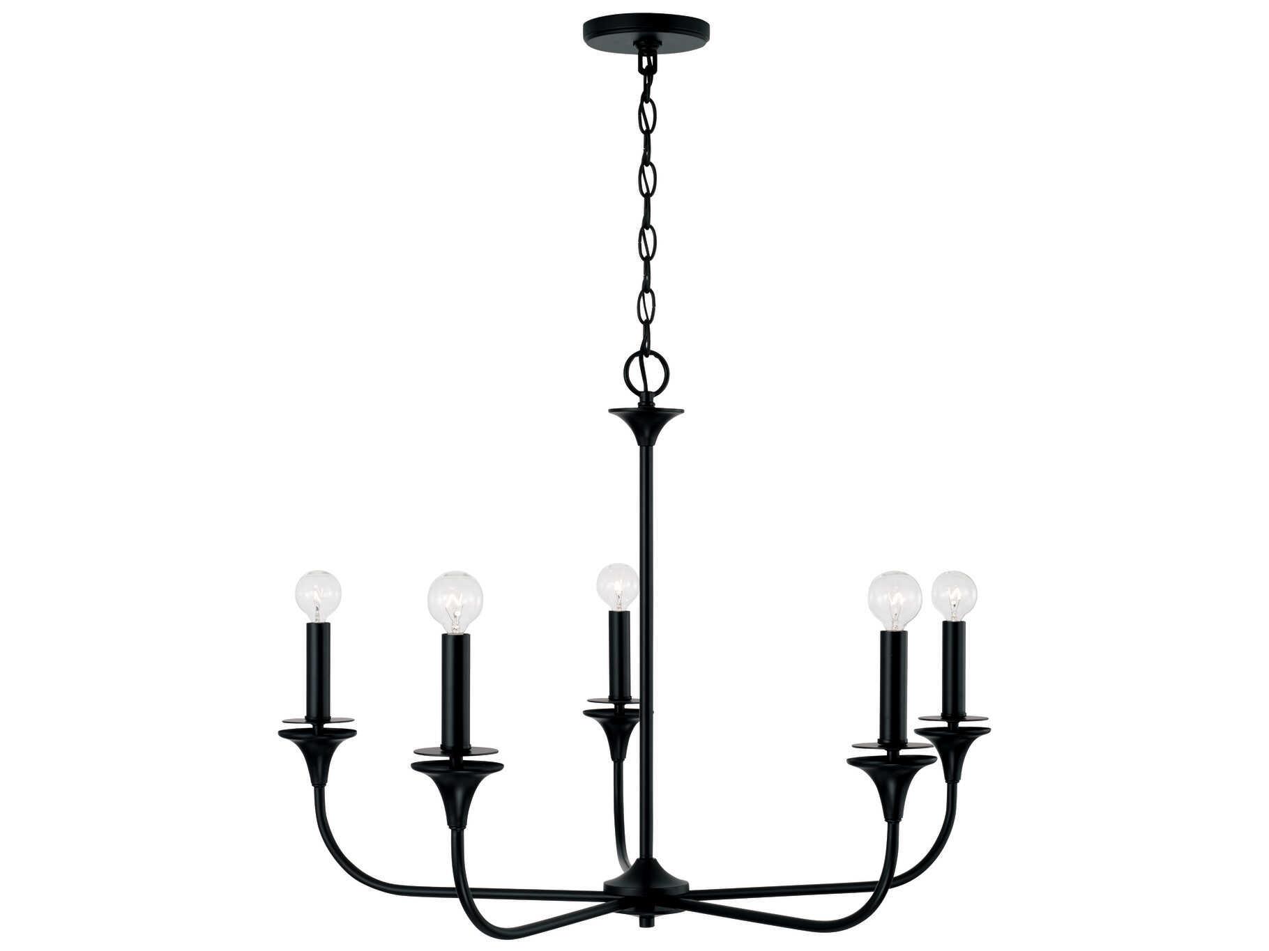 Capital Lighting Presley 5-Light Matte Black Candelabra Chandelier