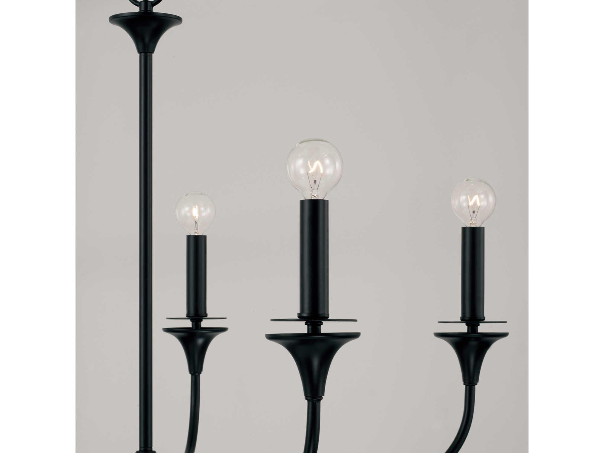 Capital Lighting Presley 5-Light Matte Black Candelabra Chandelier