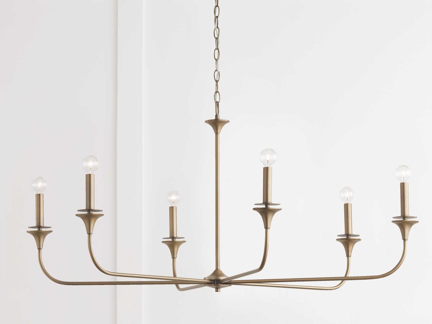 Capital Lighting Presley 6-Light Aged Brass Candelabra Chandelier