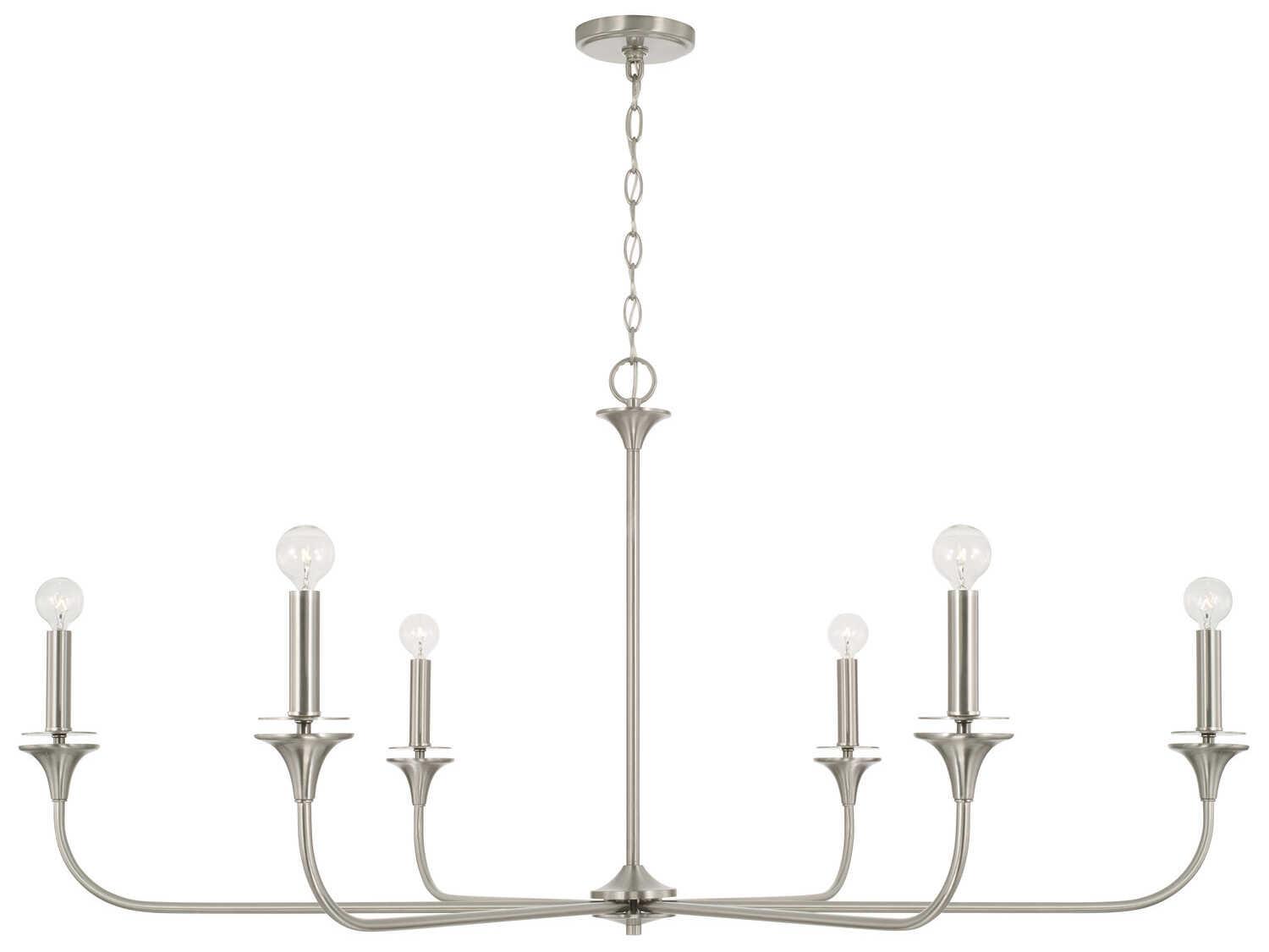 Capital Lighting Presley 6-Light Brushed Nickel Candelabra Chandelier