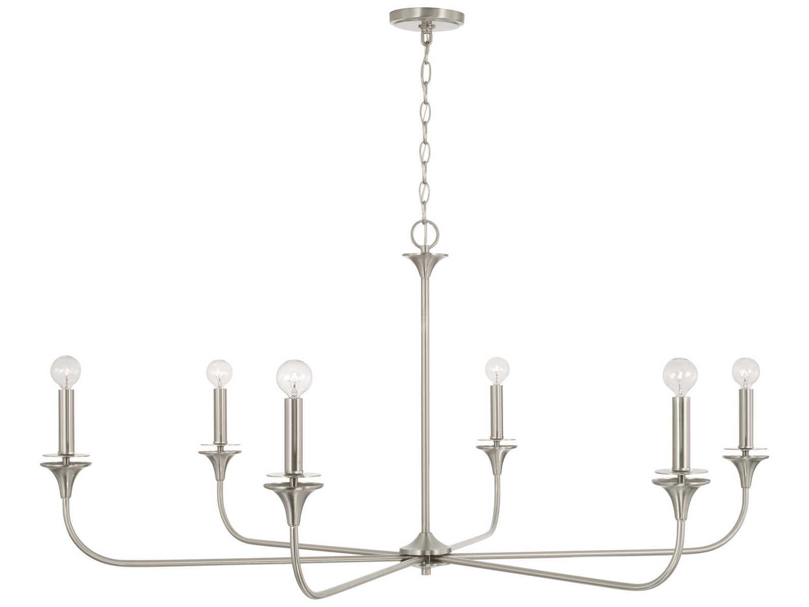 Capital Lighting Presley 6-Light Brushed Nickel Candelabra Chandelier