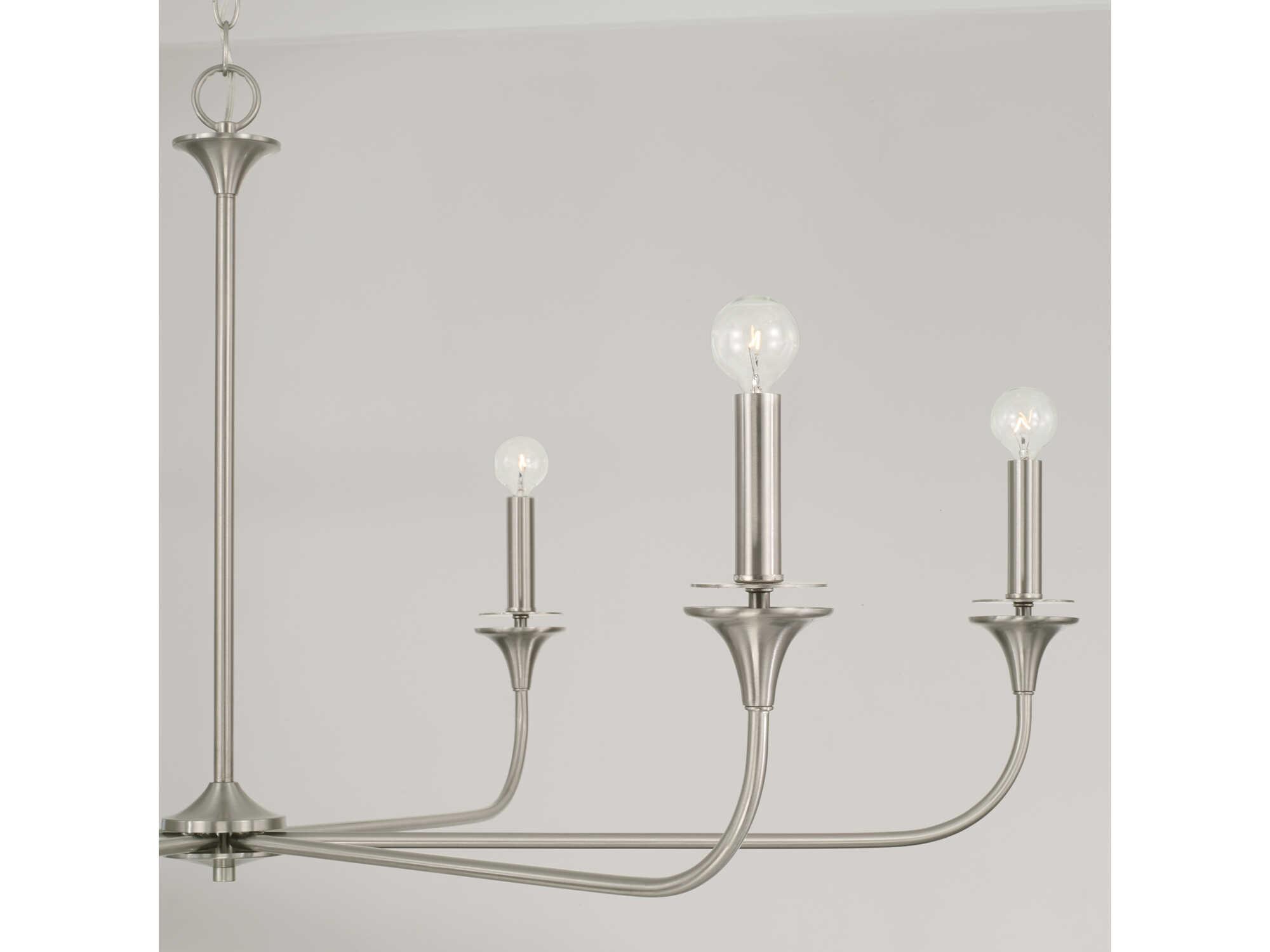 Capital Lighting Presley 6-Light Brushed Nickel Candelabra Chandelier