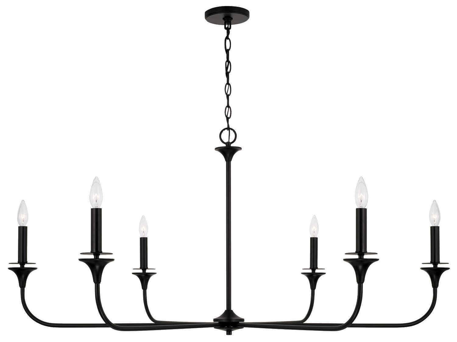 Capital Lighting Presley 6-Light Matte Black Candelabra Chandelier