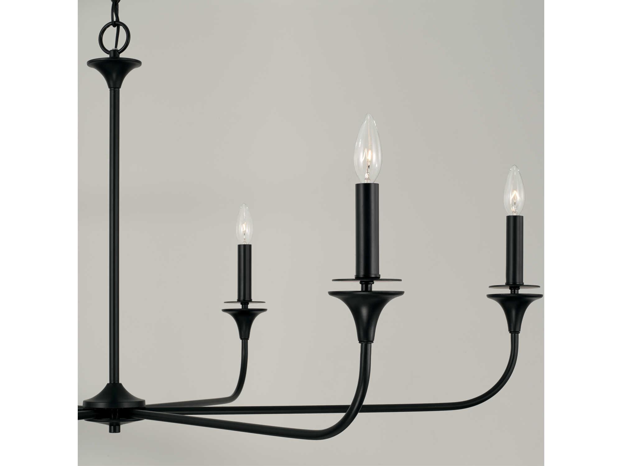 Capital Lighting Presley 6-Light Matte Black Candelabra Chandelier