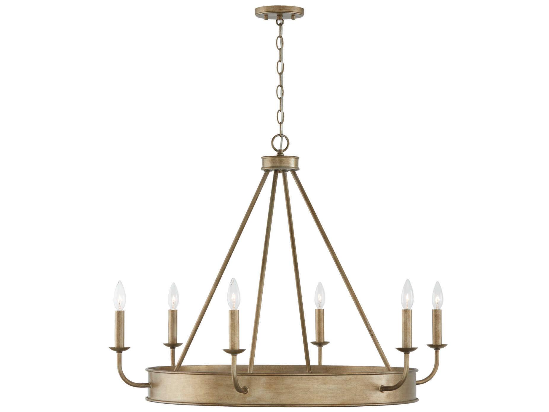 Capital Lighting Nole 6-Light Mystic Luster Brass Candelabra Chandelier