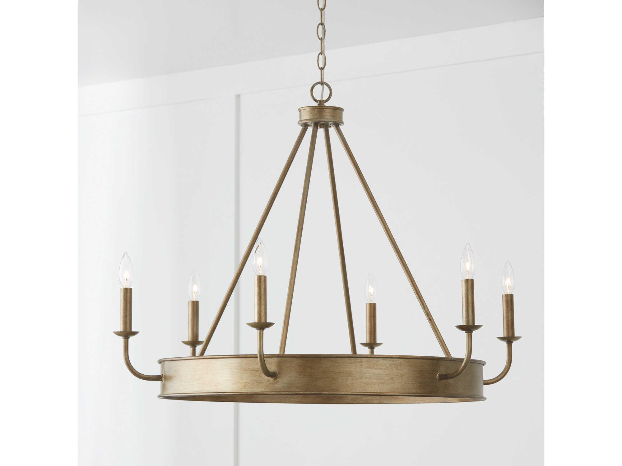 Capital Lighting Nole 6-Light Mystic Luster Brass Candelabra Chandelier