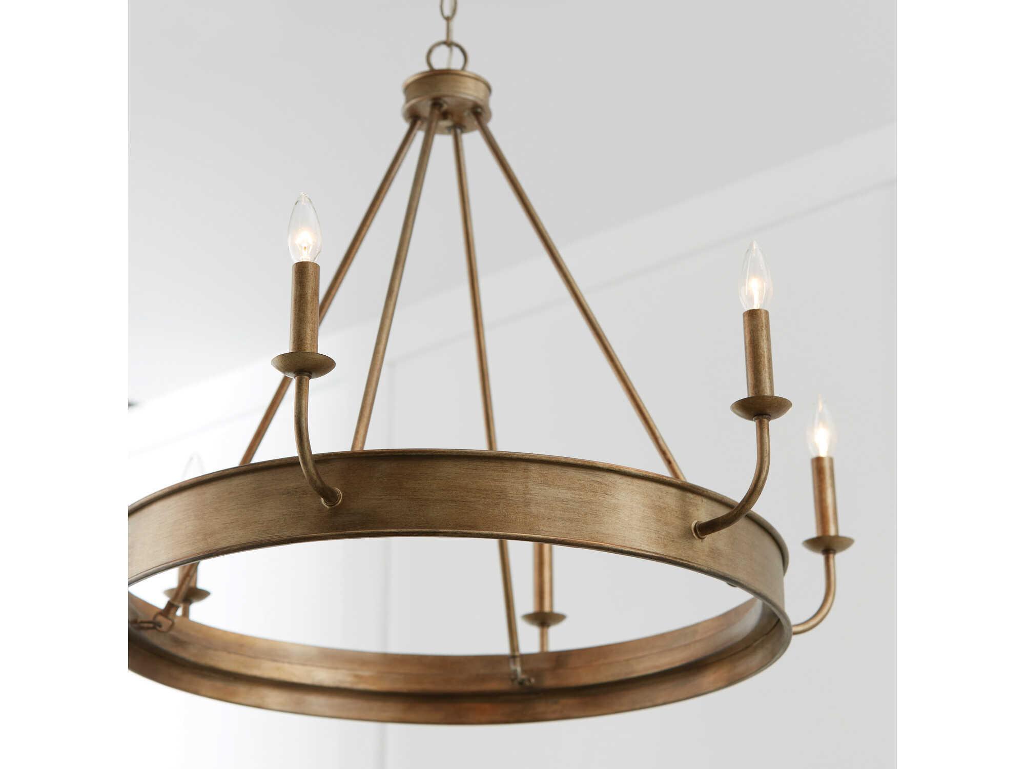 Capital Lighting Nole 6-Light Mystic Luster Brass Candelabra Chandelier