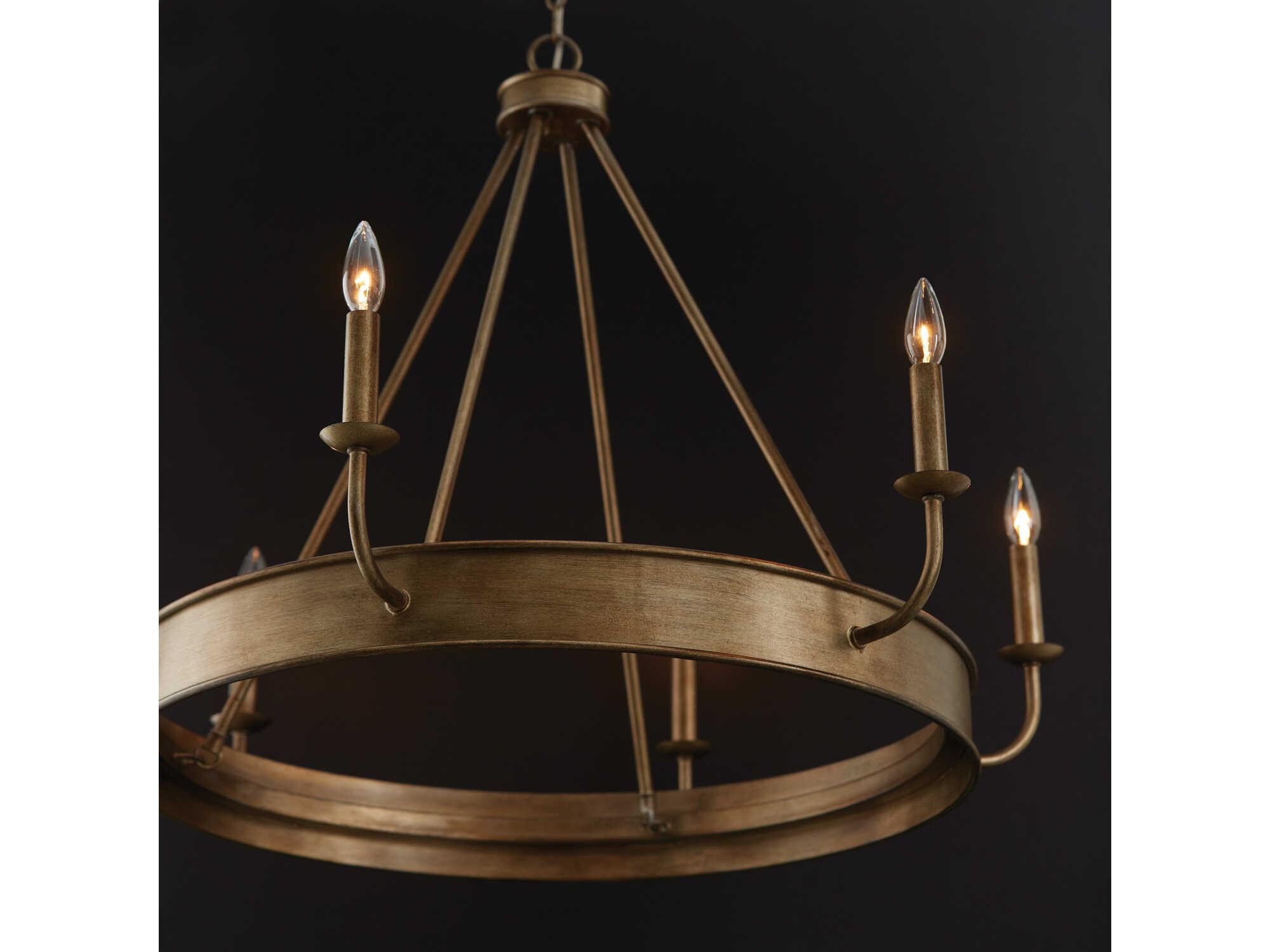 Capital Lighting Nole 6-Light Mystic Luster Brass Candelabra Chandelier