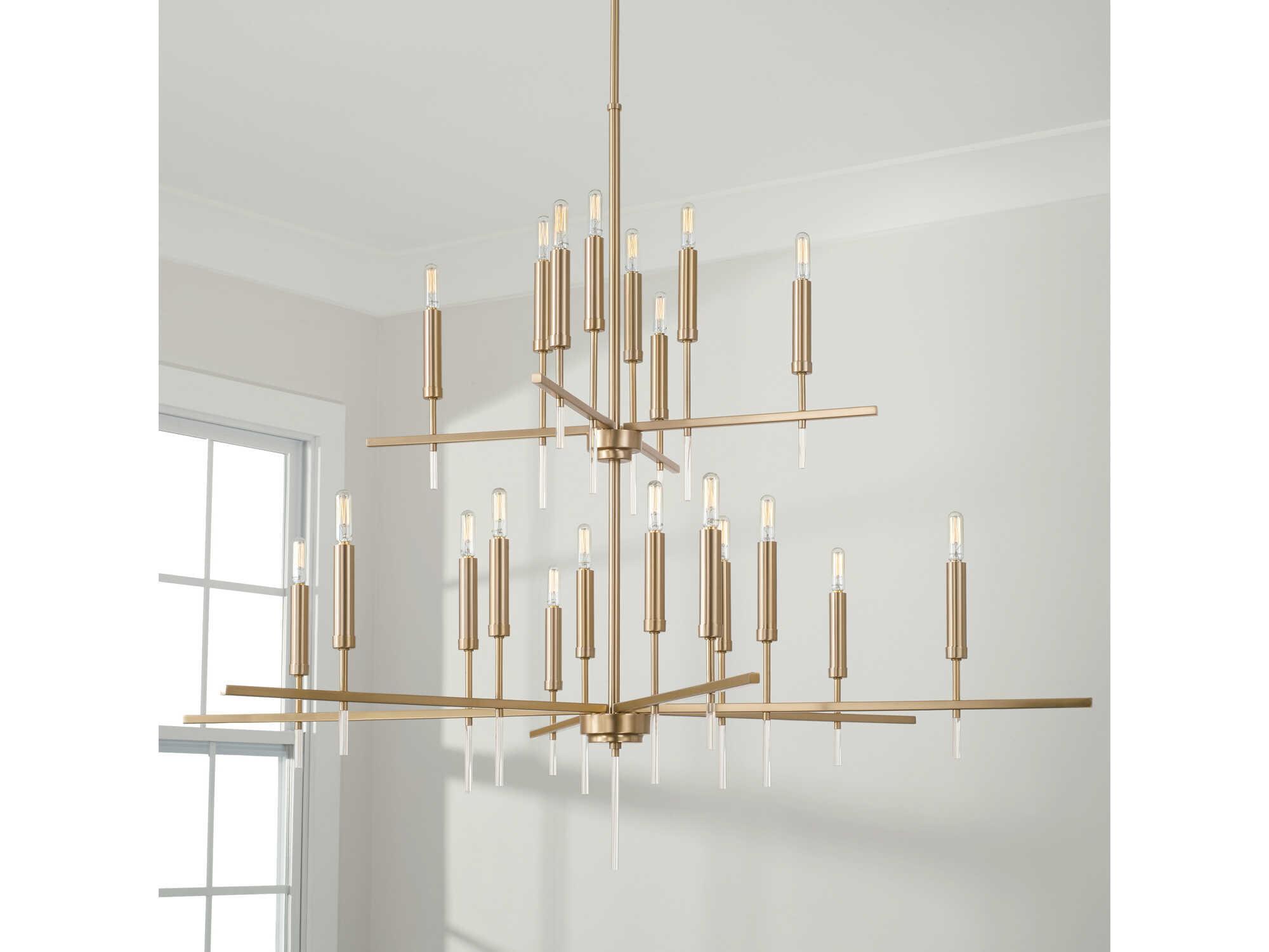 Capital Lighting Elora 20-Light Matte Brass Candelabra Tiered Chandelier