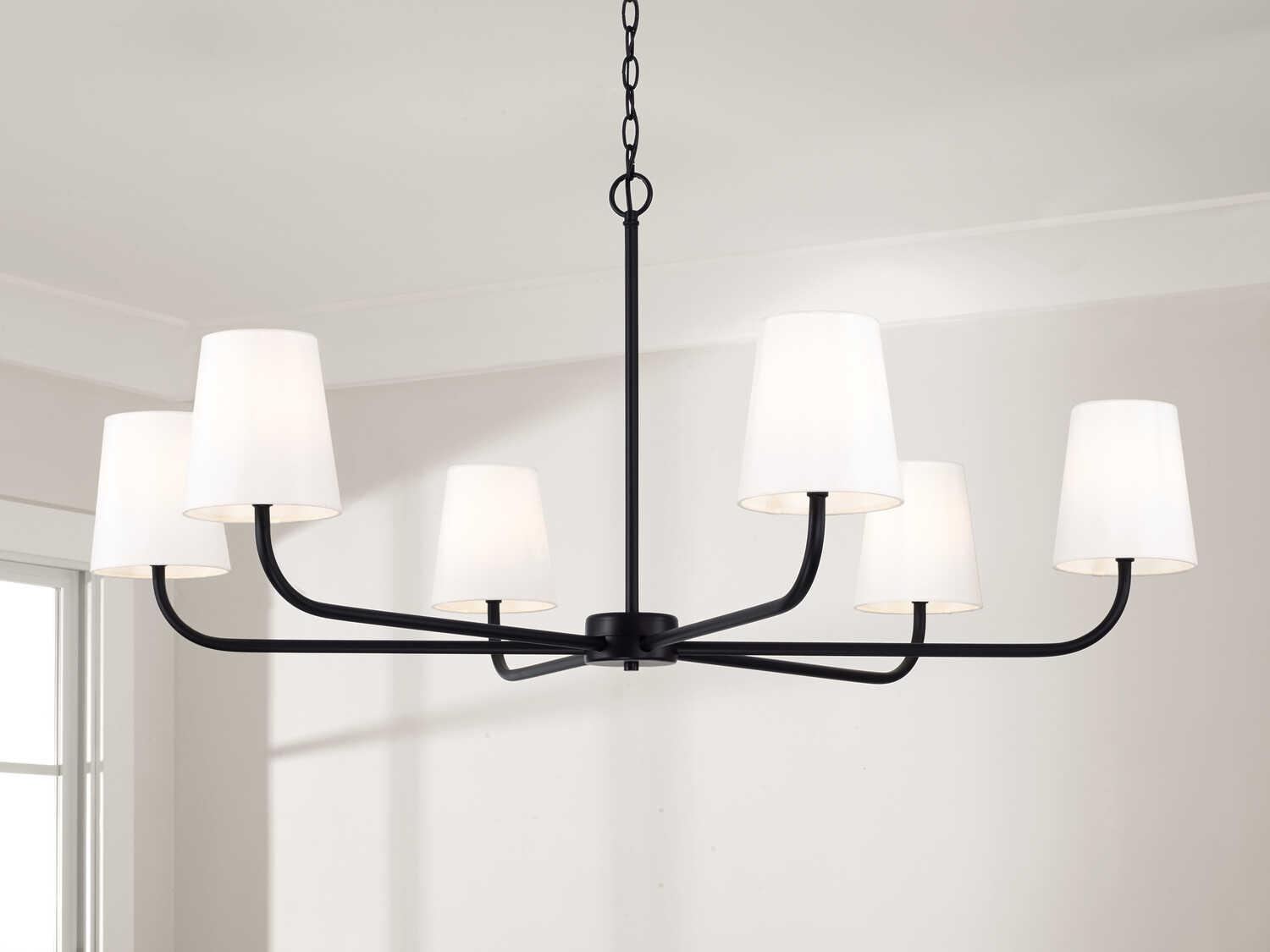 Capital Lighting Brody 6-Light Matte Black Empire Chandelier
