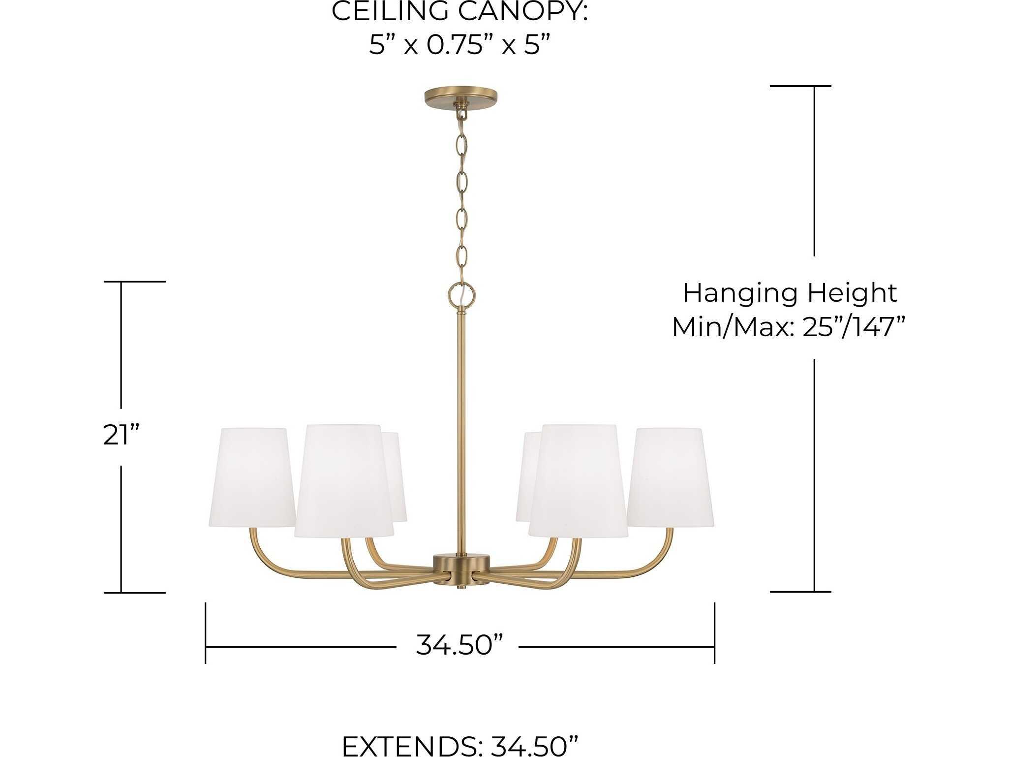 Capital Lighting Brody 6-Light Aged Brass Empire Chandelier