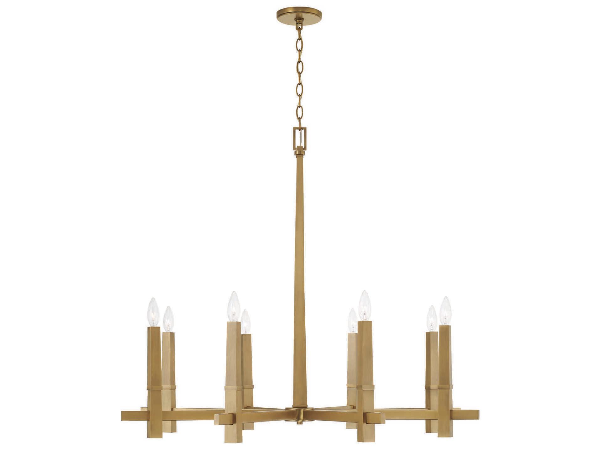Capital Lighting Blake 8-Light Aged Brass Candelabra Chandelier