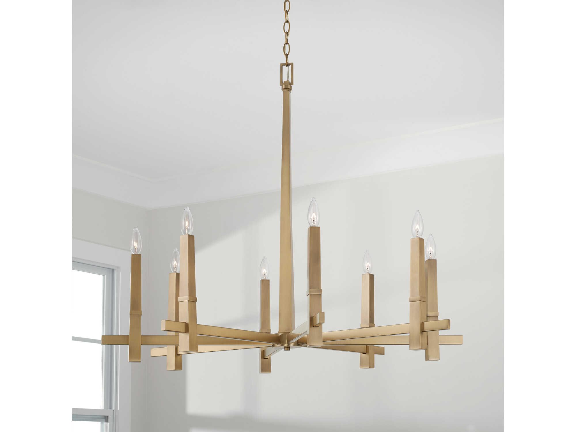 Capital Lighting Blake 8-Light Aged Brass Candelabra Chandelier