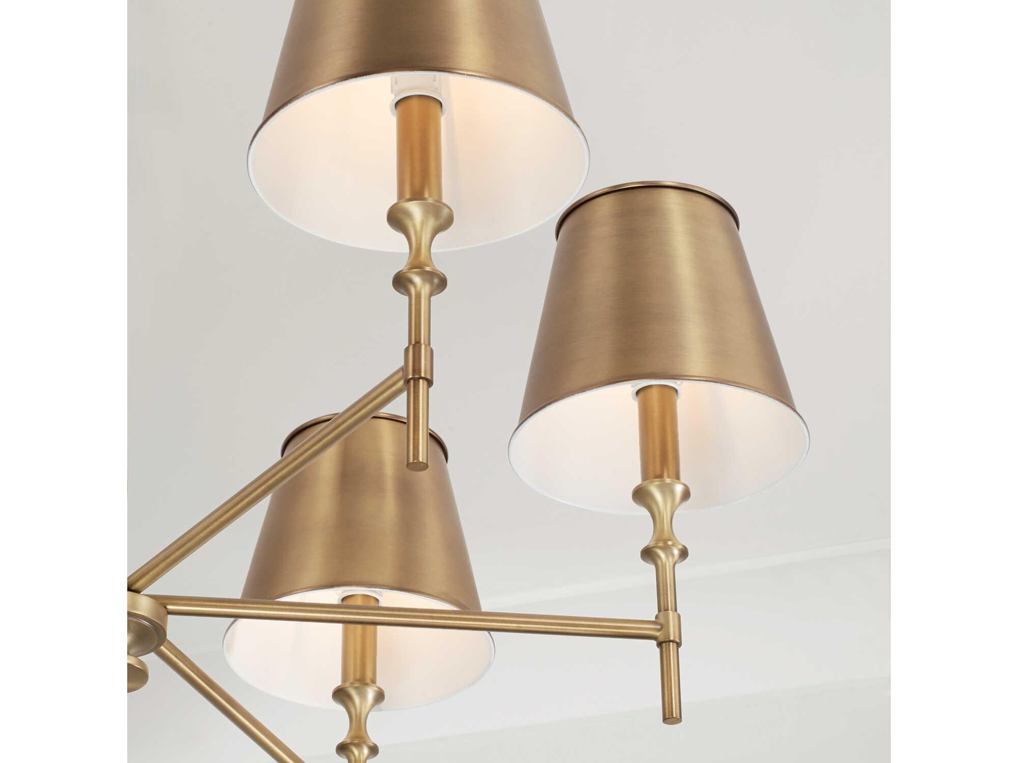 Capital Lighting Whitney 6-Light Aged Brass Candelabra Empire Chandelier