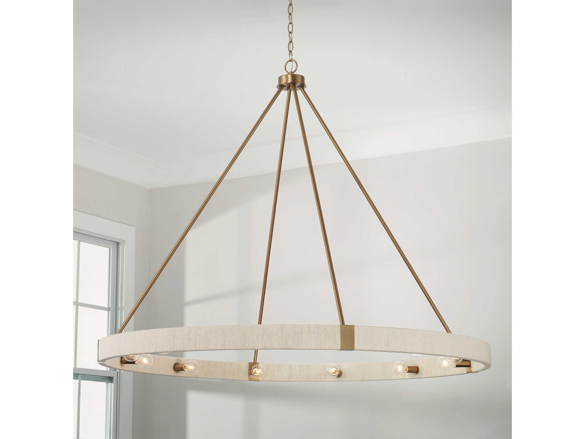 Capital Lighting Delaney 12-Light Matte Brass Candelabra Round Chandelier