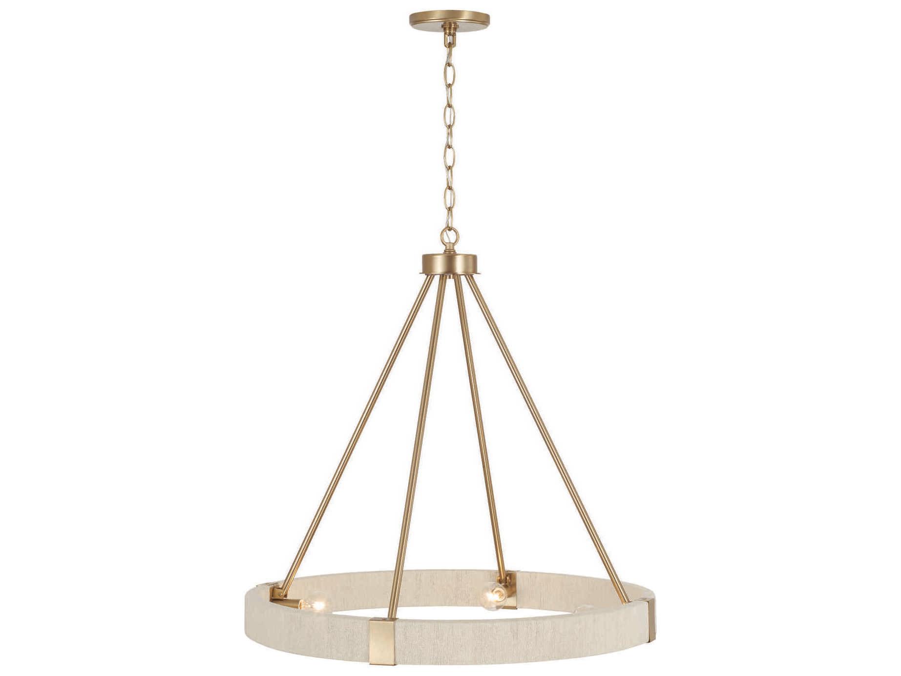Capital Lighting Delaney 4-Light Matte Brass Candelabra Round Chandelier