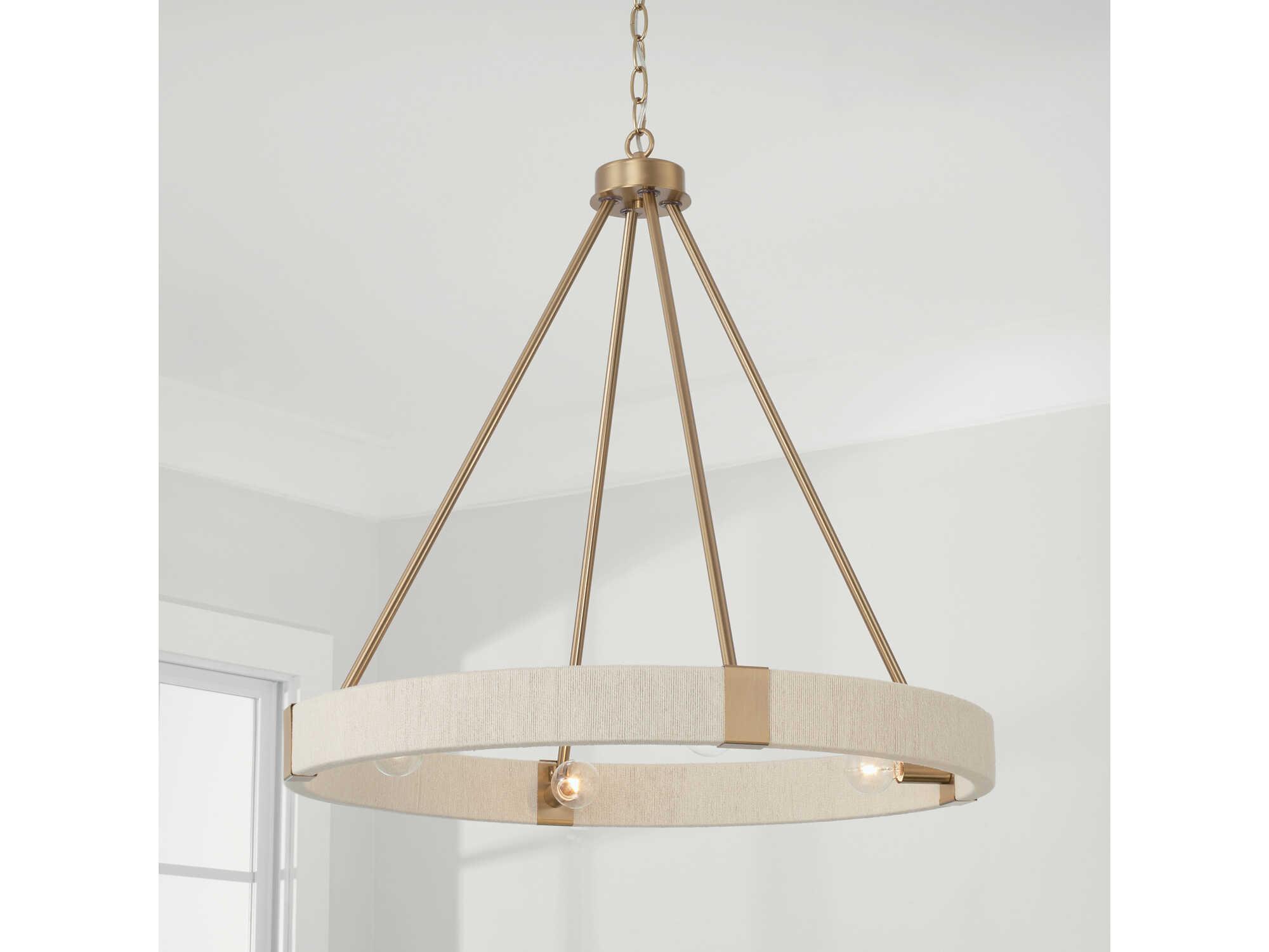 Capital Lighting Delaney 4-Light Matte Brass Candelabra Round Chandelier