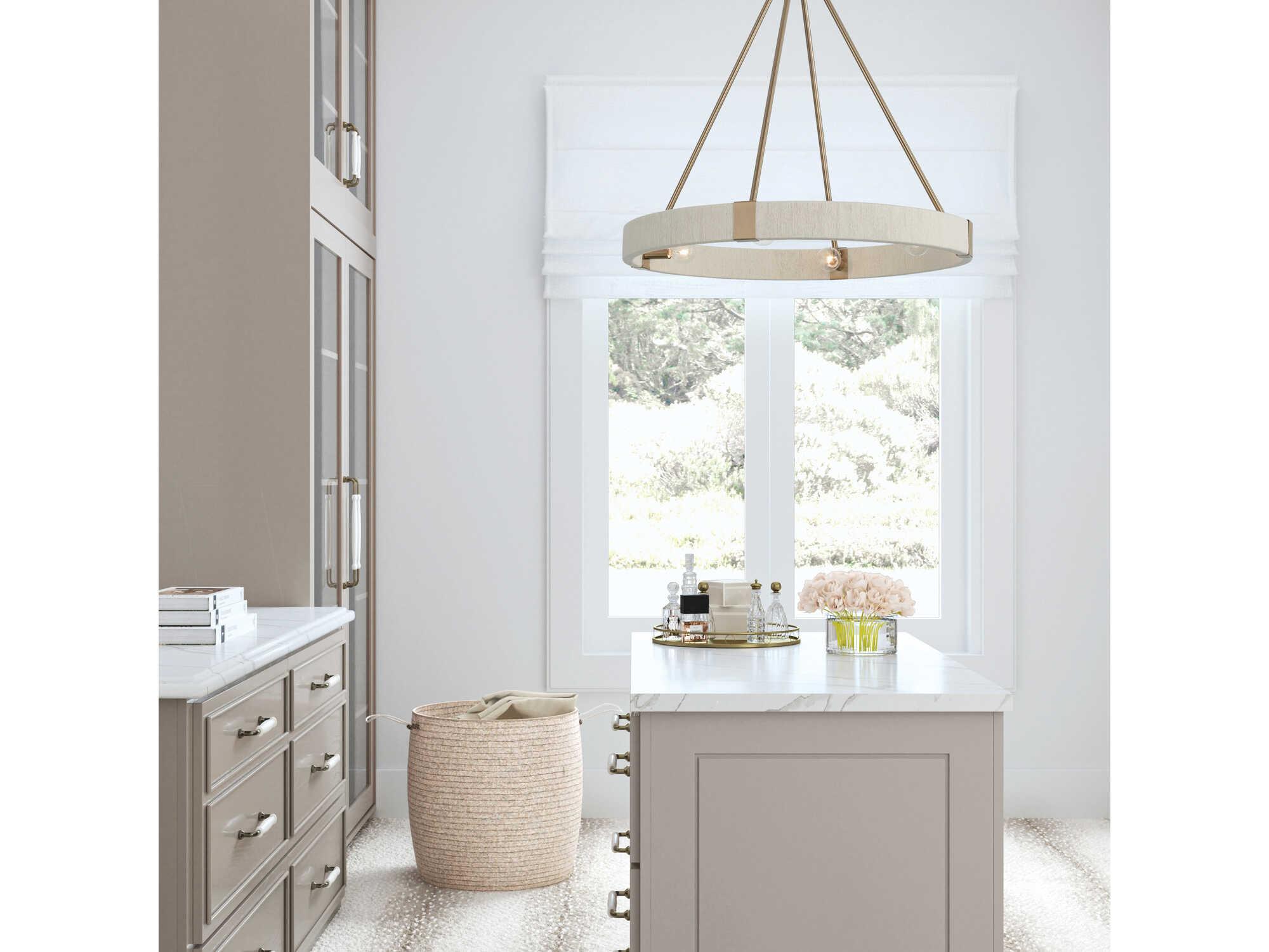 Capital Lighting Delaney 4-Light Matte Brass Candelabra Round Chandelier