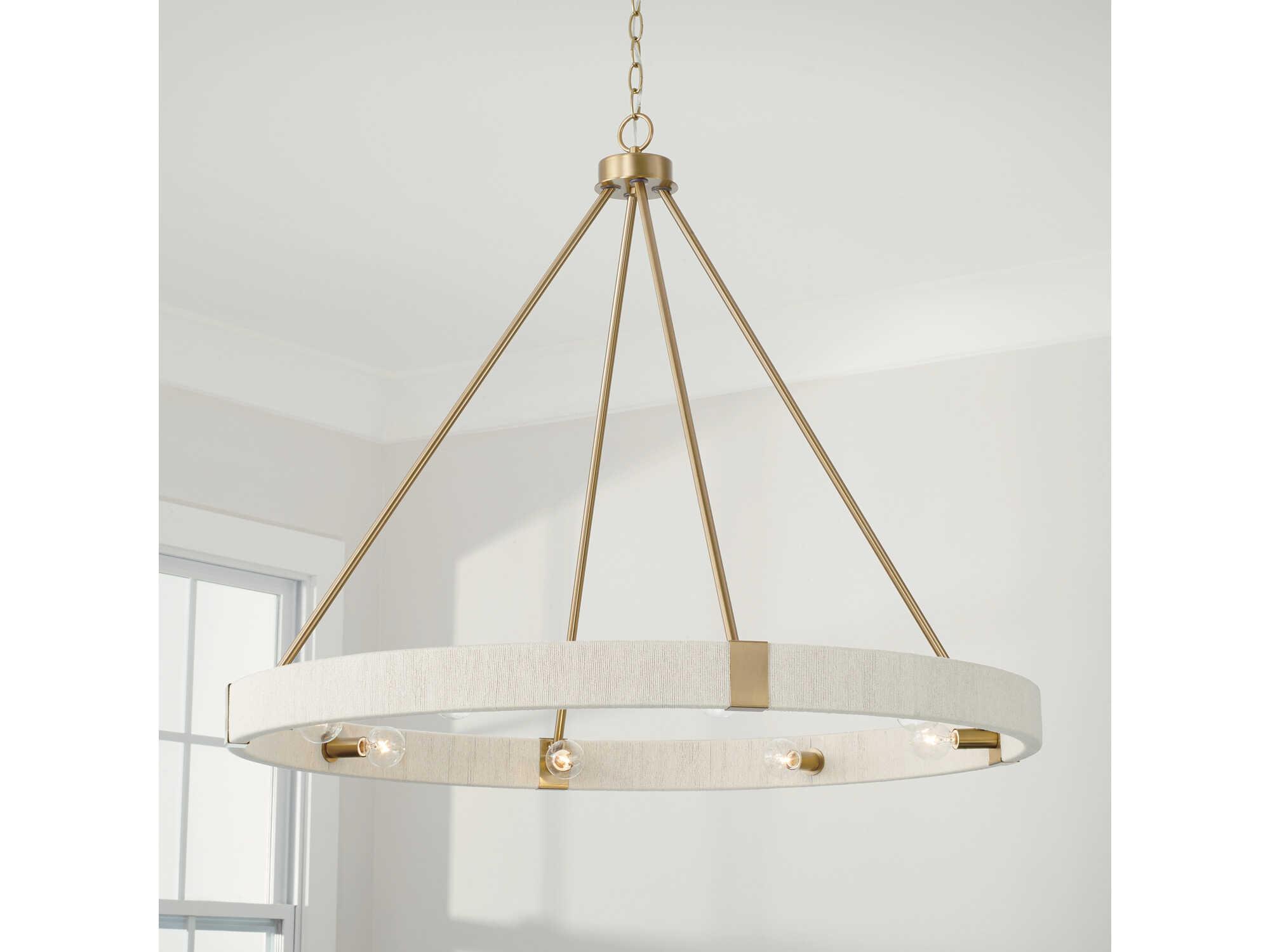 Capital Lighting Delaney 8-Light Matte Brass Candelabra Round Chandelier