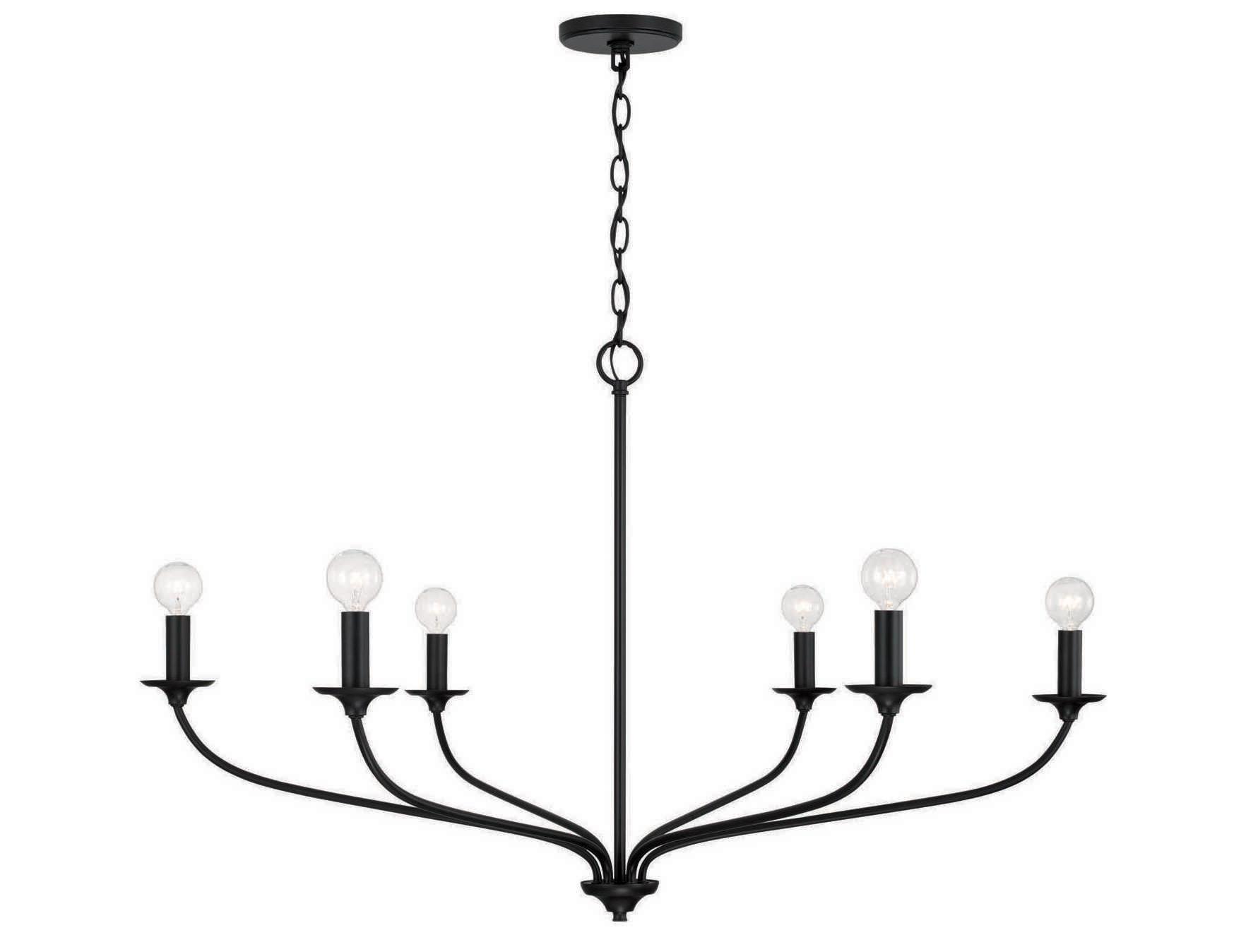 Capital Lighting Dolan 6-Light Matte Black Candelabra Chandelier
