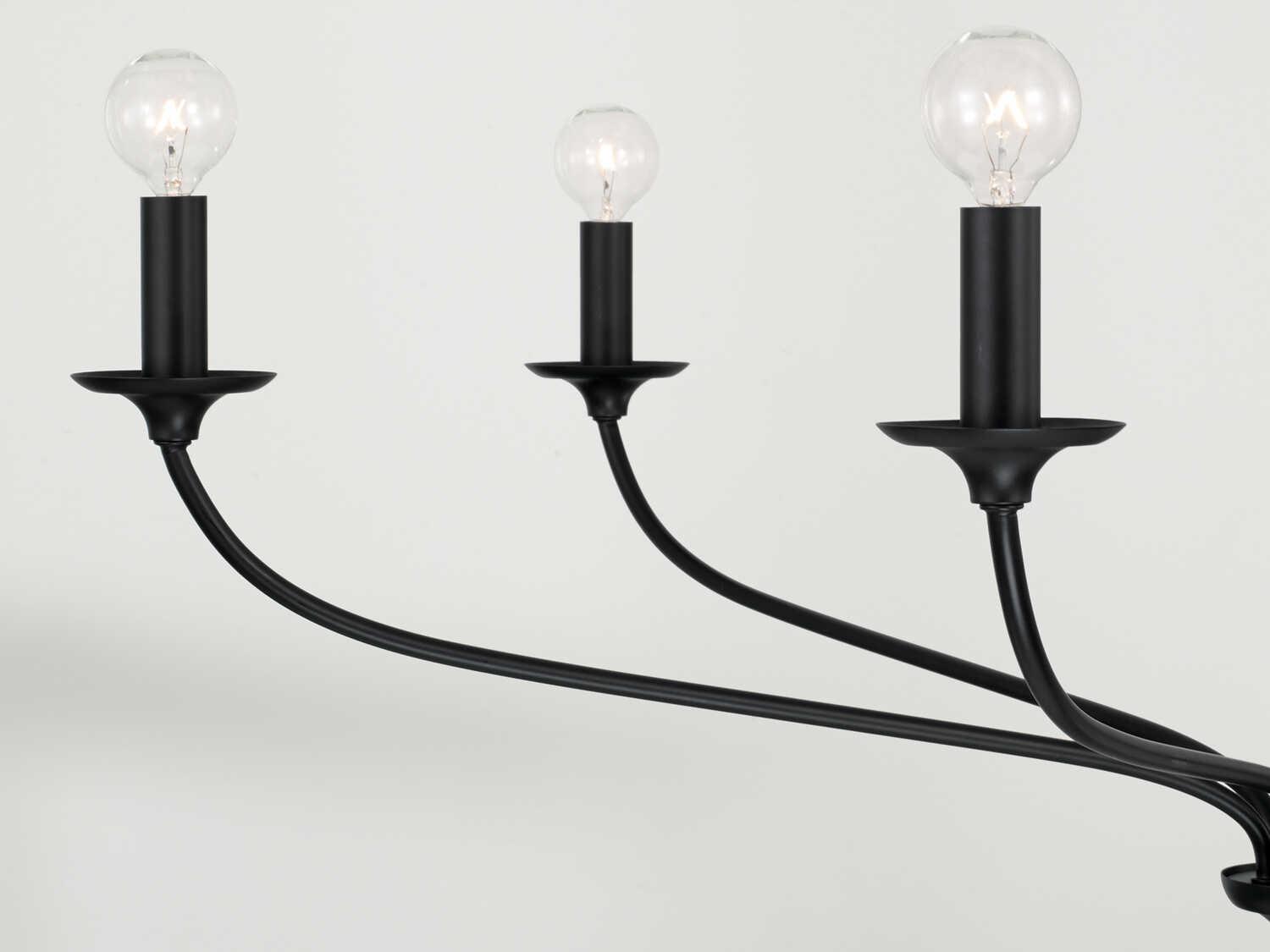 Capital Lighting Dolan 6-Light Matte Black Candelabra Chandelier