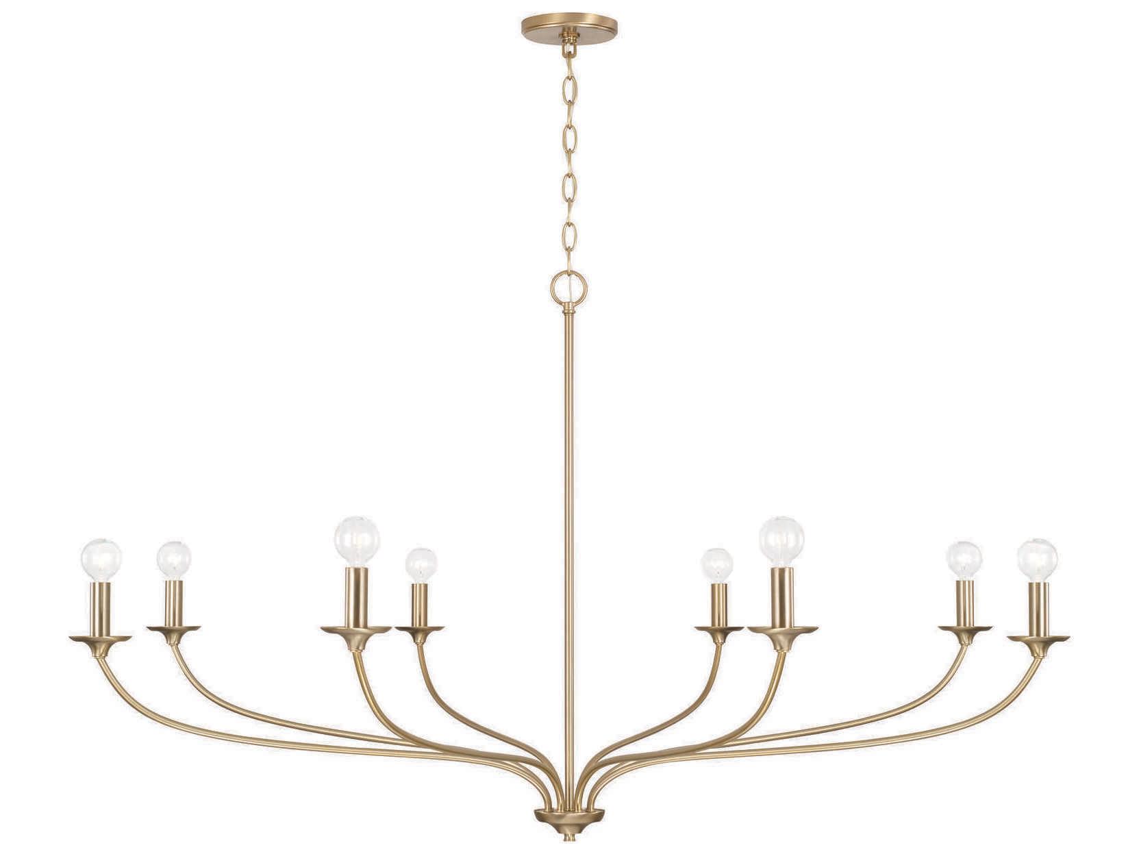Capital Lighting Dolan 8-Light Matte Brass Candelabra Chandelier